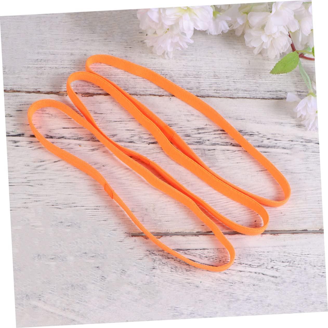 WHAMVOX WHAMVOX 9pcs Non- Running Headband Stretchy Yoga Hair Accessories for Men and Women and Comfortable Football Headbands Orange for Sports Activities