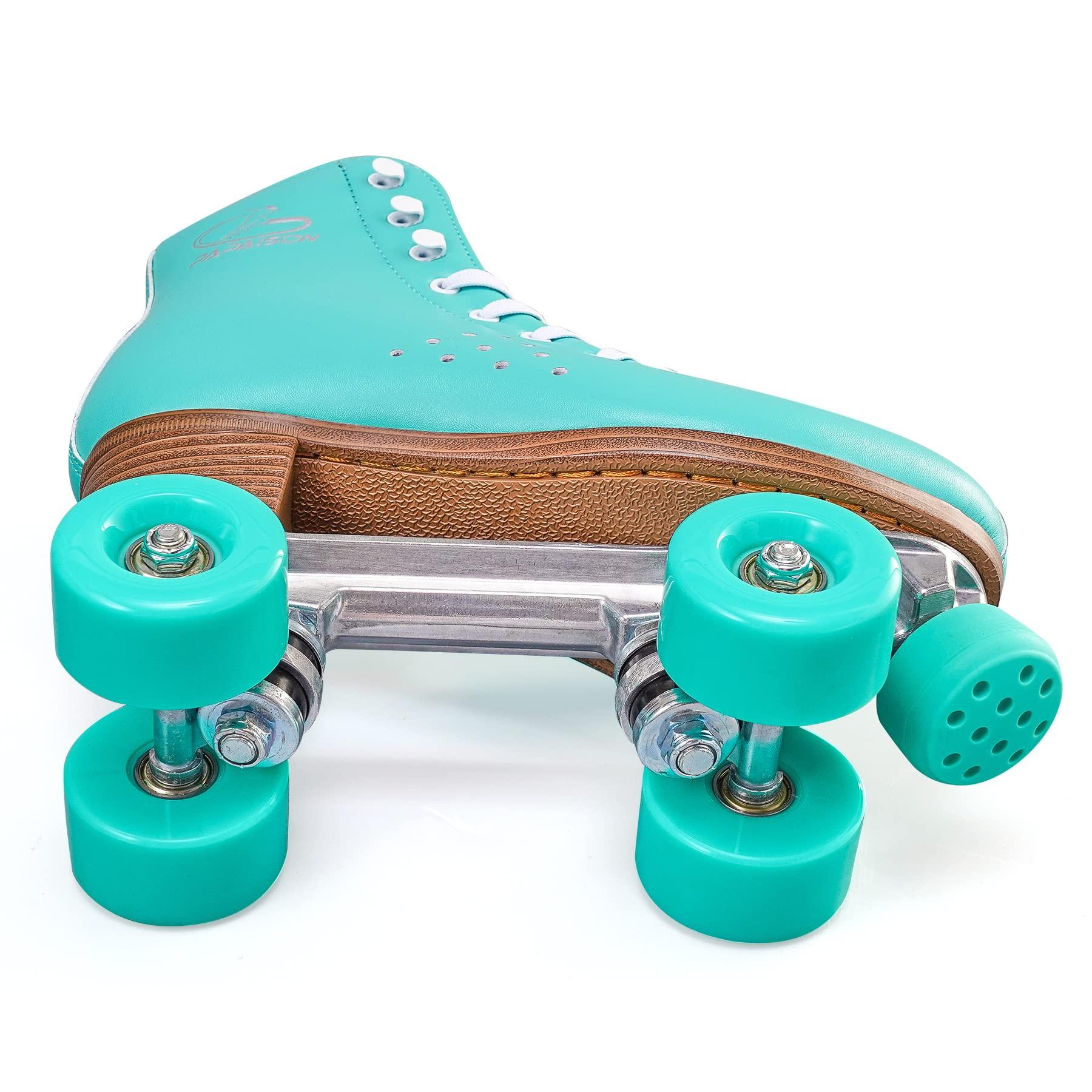 PAPAISON PAPAISON Roller Skates for Women and Men, Deluxe 2 Layer Microfiber Leather Double Row-Classic Roller Skates for Girls, Professional Outdoor Indoor Quad-Skates for Kids & Adults
