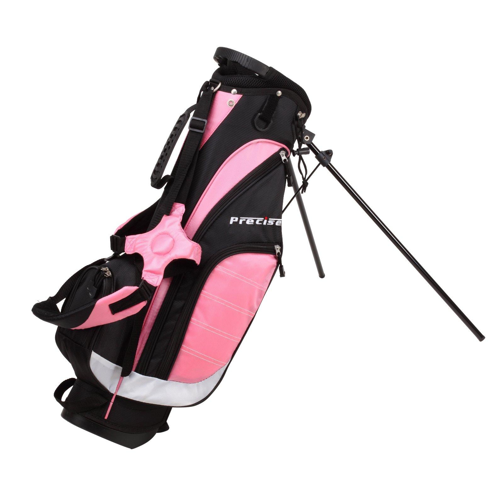 Precise Precise XD-J Junior Complete Golf Club Set for Children Kids - 3 Age Groups Boys & Girls - Right Hand & Left Hand! (Pink Ages 9-12, Left Hand)