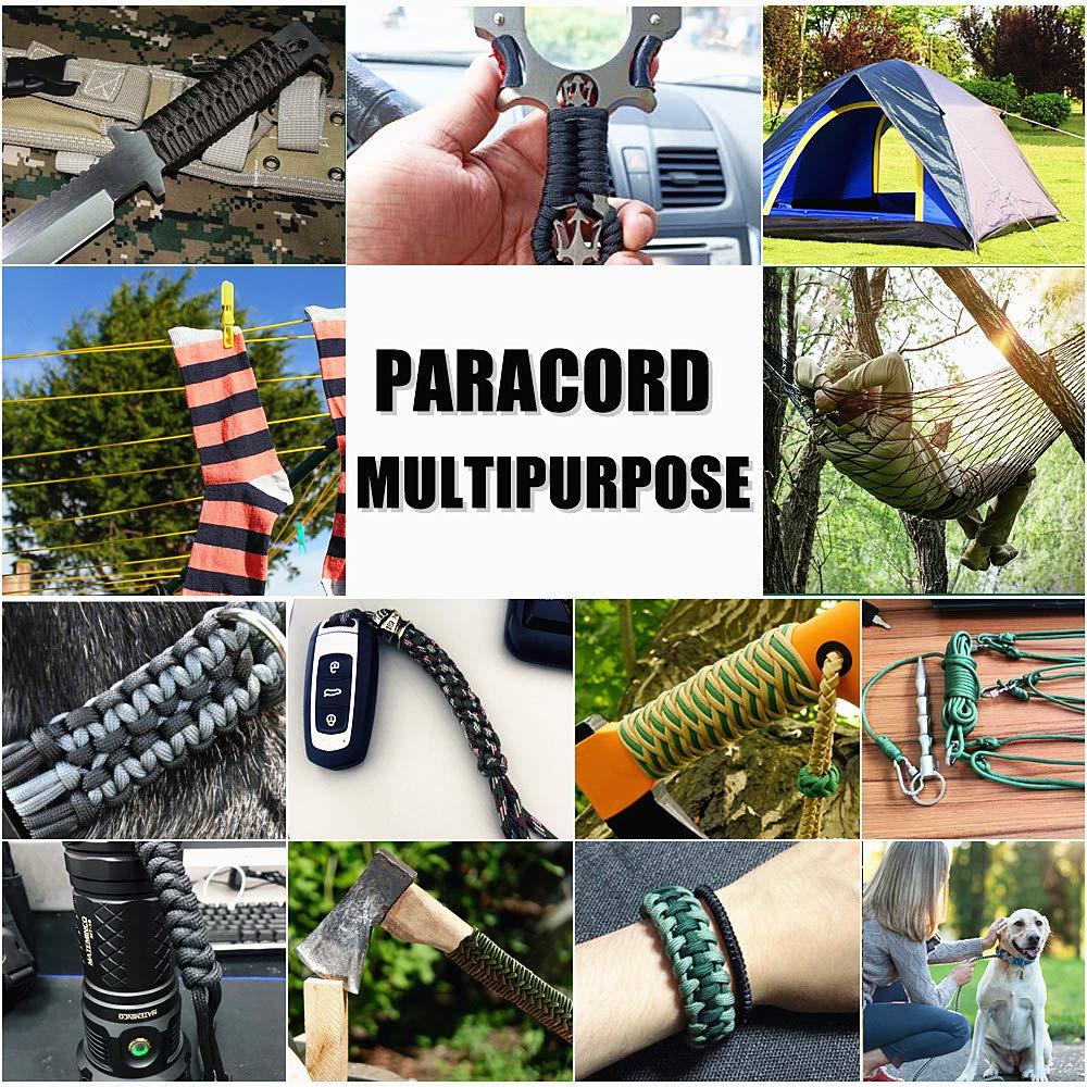 WEREWOLVES 650lb Paracord/Parachute Cord - 9 Strand Paracord Rope - 100\', 200\' Spools of Parachute Cord, Type III Paracord for Camping, Hiking and Survival (Purple Mix, 100 Feet)