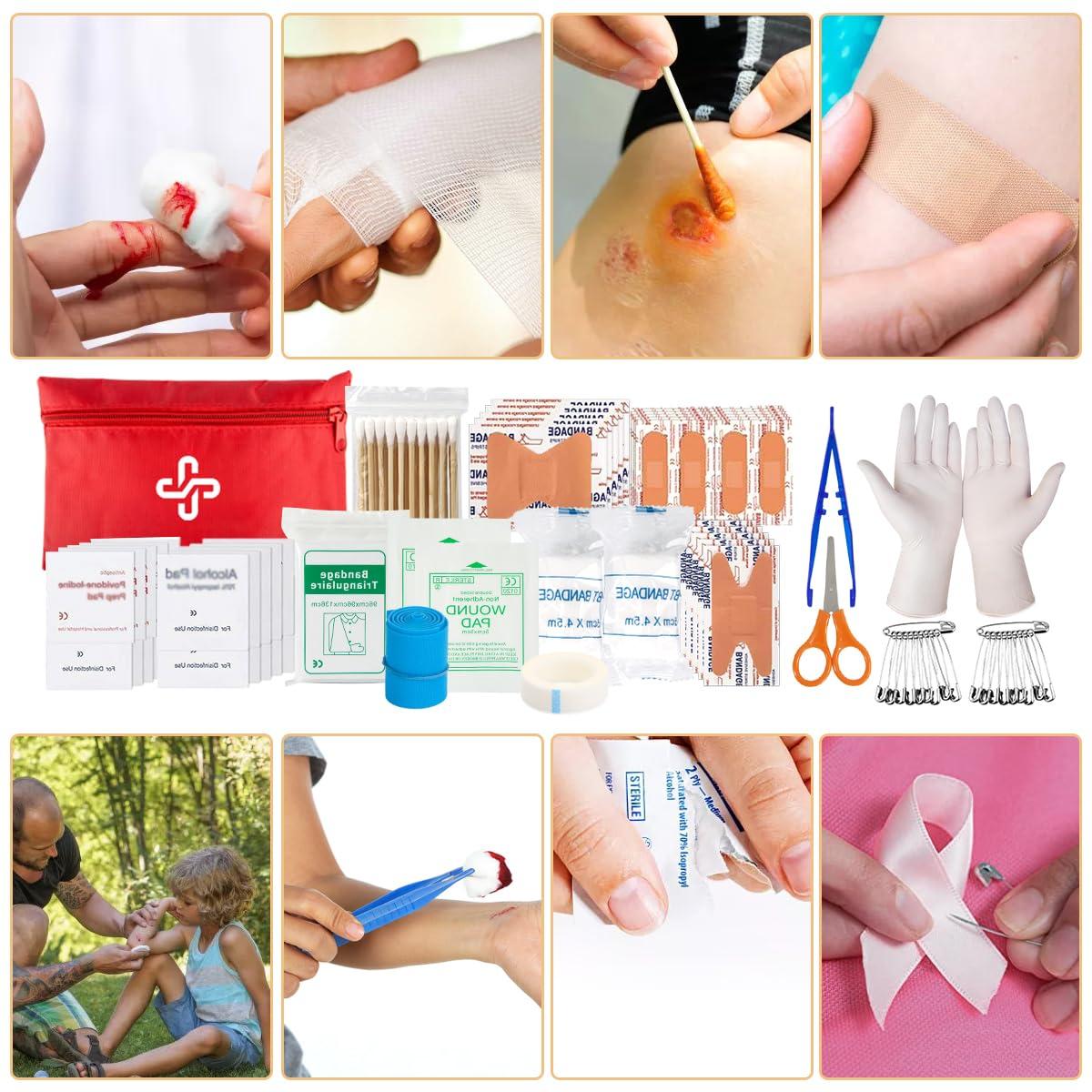 HIHEGD Survival Kit, 250Pcs Survival Gear First Aid Kit with Molle System Compatible Bag and Emergency Tent, Emergency Kit for Earthquake, Outdoor Adventure, Hiking, Hunting, Gifts for Men Women