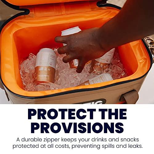 RTIC RTIC Soft Cooler 20 Can, Insulated Bag Portable Ice Chest Box for Lunch, Beach, Drink, Beverage, Travel, Camping, Picnic, Car, Trips, Floating Cooler Leak-Proof with Zipper, Blue/Grey