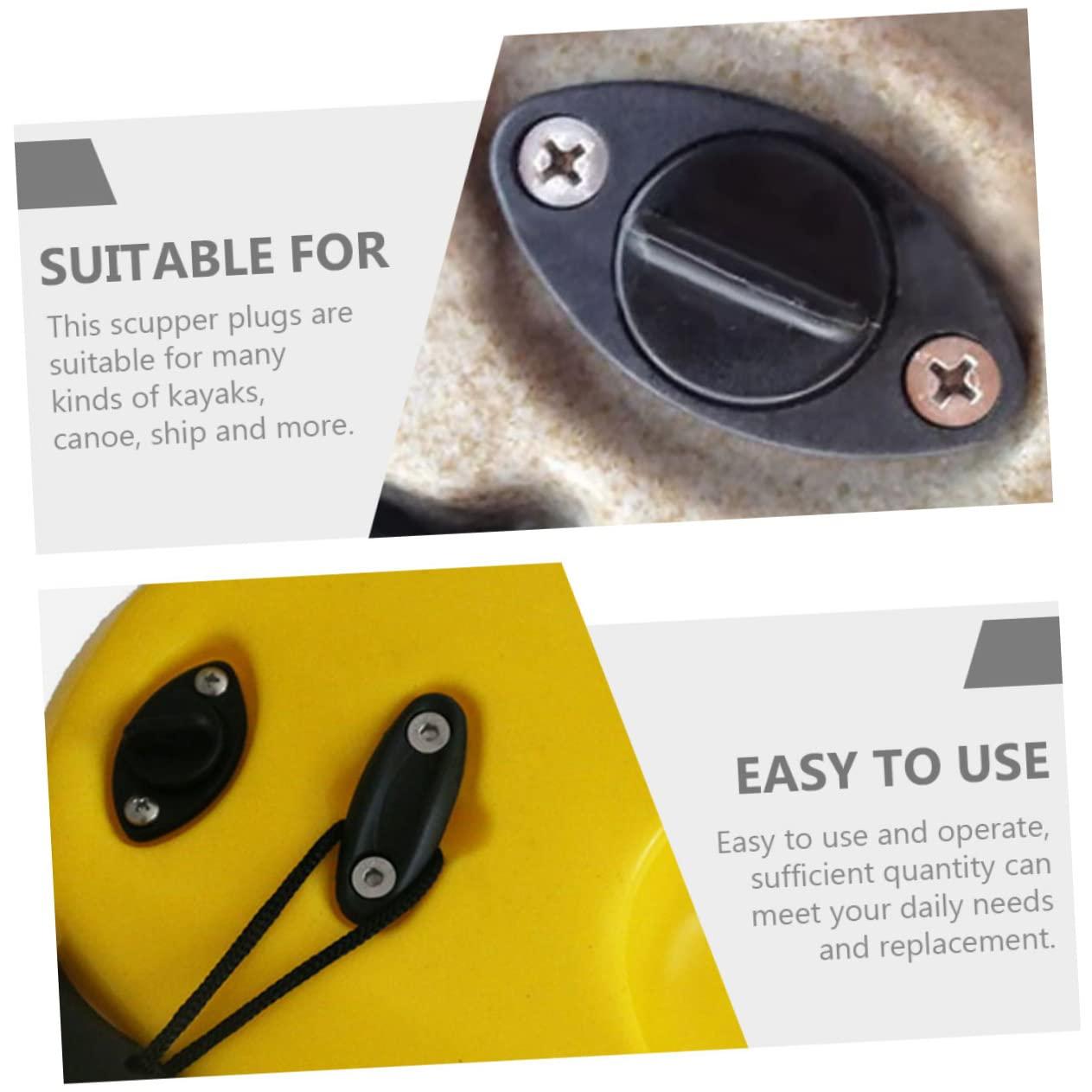 HANABASS HANABASS 2pcs Nylon Scupper Plugs for Kayaks Drain Stoppers for Water Intrusion Prevention Easy Installation Performance Essential Kayak Supplies