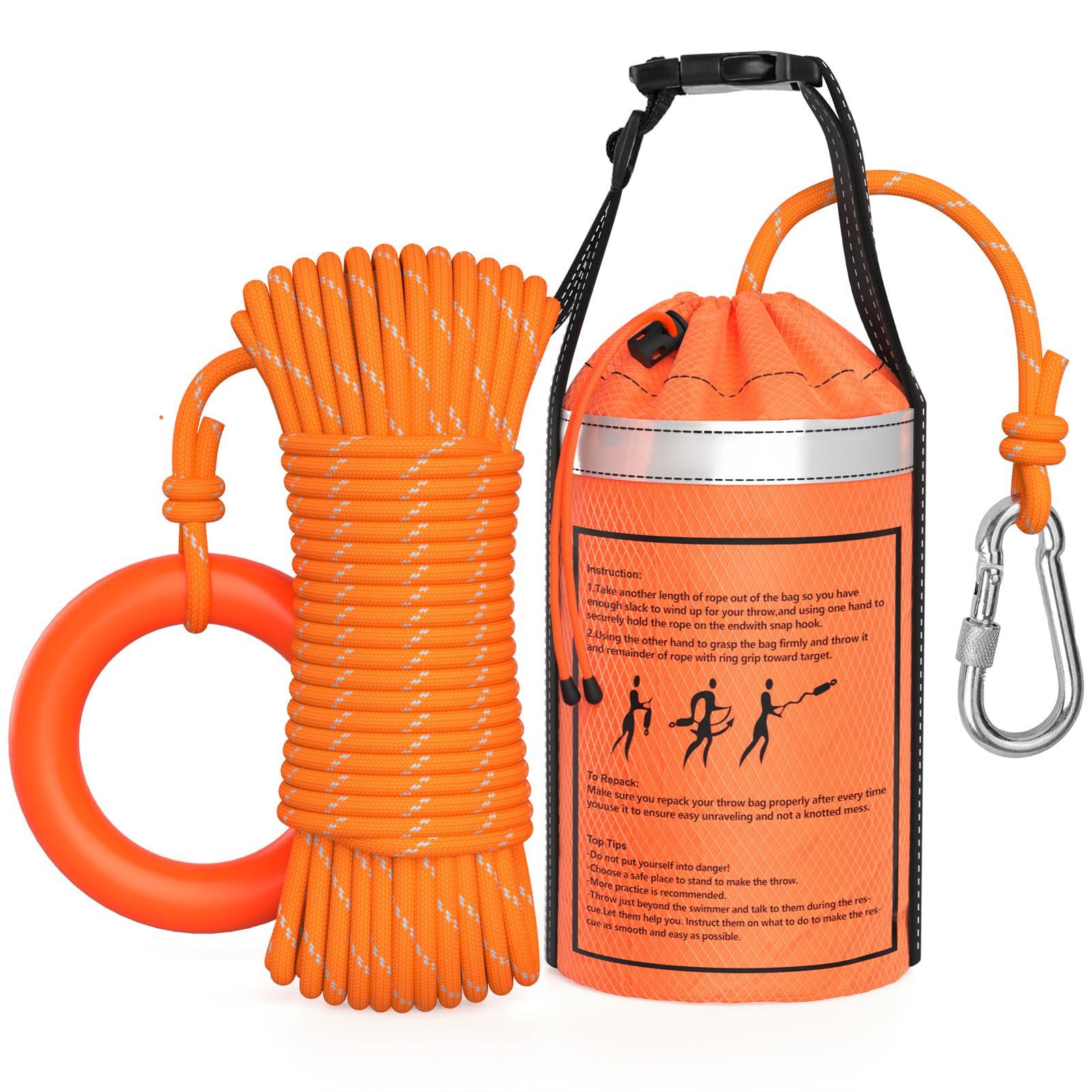 NTR NTR Water Rescue Throw Bag with 50 Feet of Rope in 3/10 Inch Tensile Strength Rated to 1844lbs, Throwable Device for Kayaking and Rafting, Safety Equipment for Raft and Boat