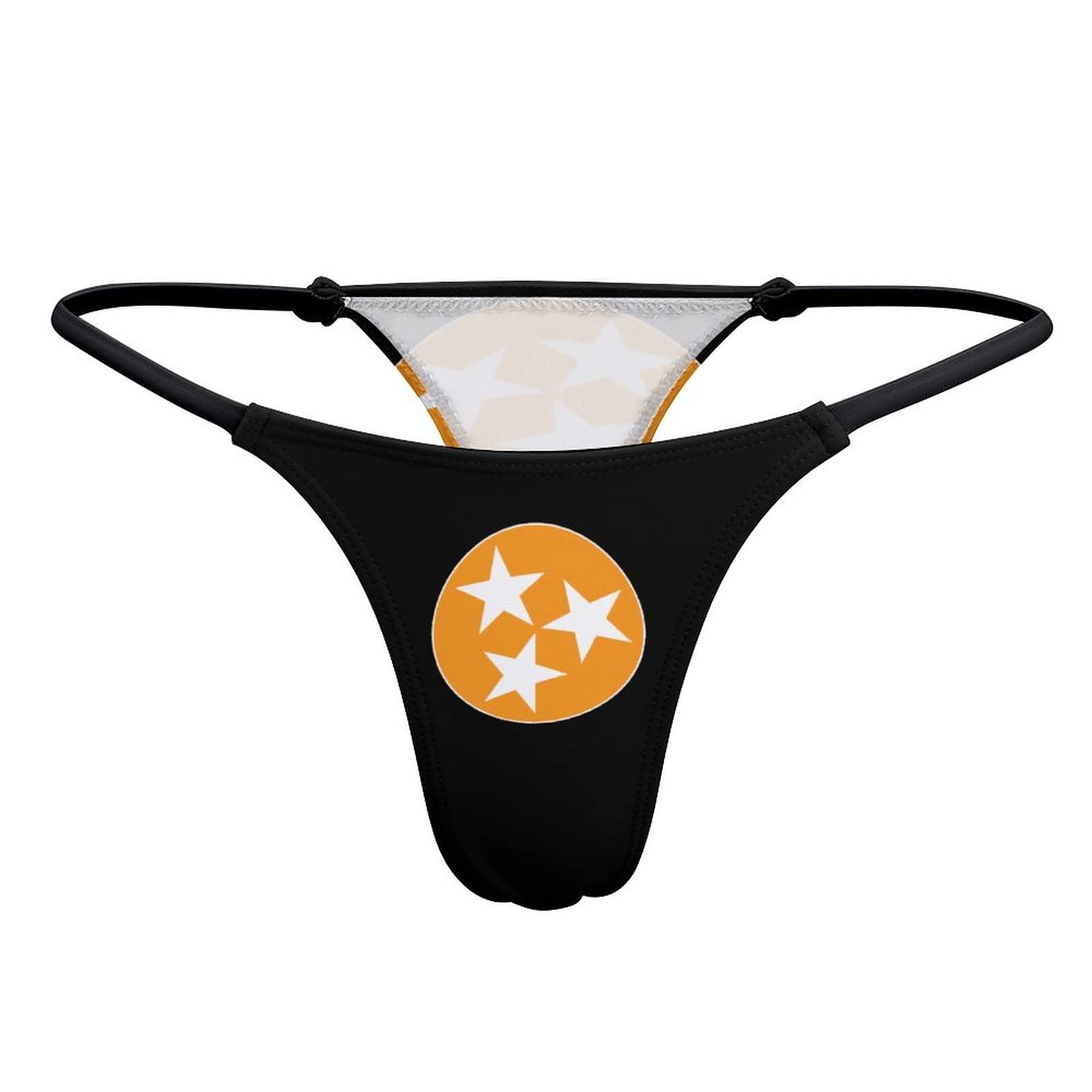 BAIKUTOUAN BAIKUTOUAN Flag of Tennessee Women's G-String Thongs Low Rise Hipster Underwear Stretch T-Back Panties L