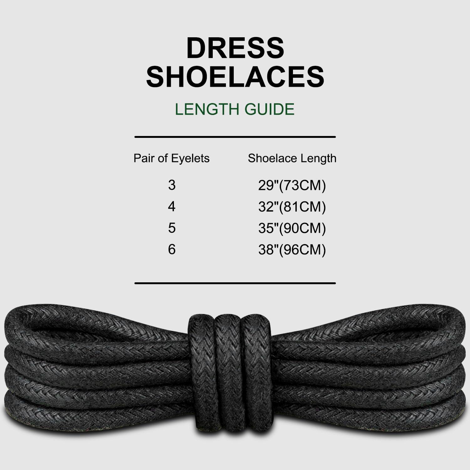 Endoto Endoto Waxed Shoelaces for Cole Haan Replacement Round Shoe Laces Oxford Golf Shoes(Color:Black,Size:44Inch)