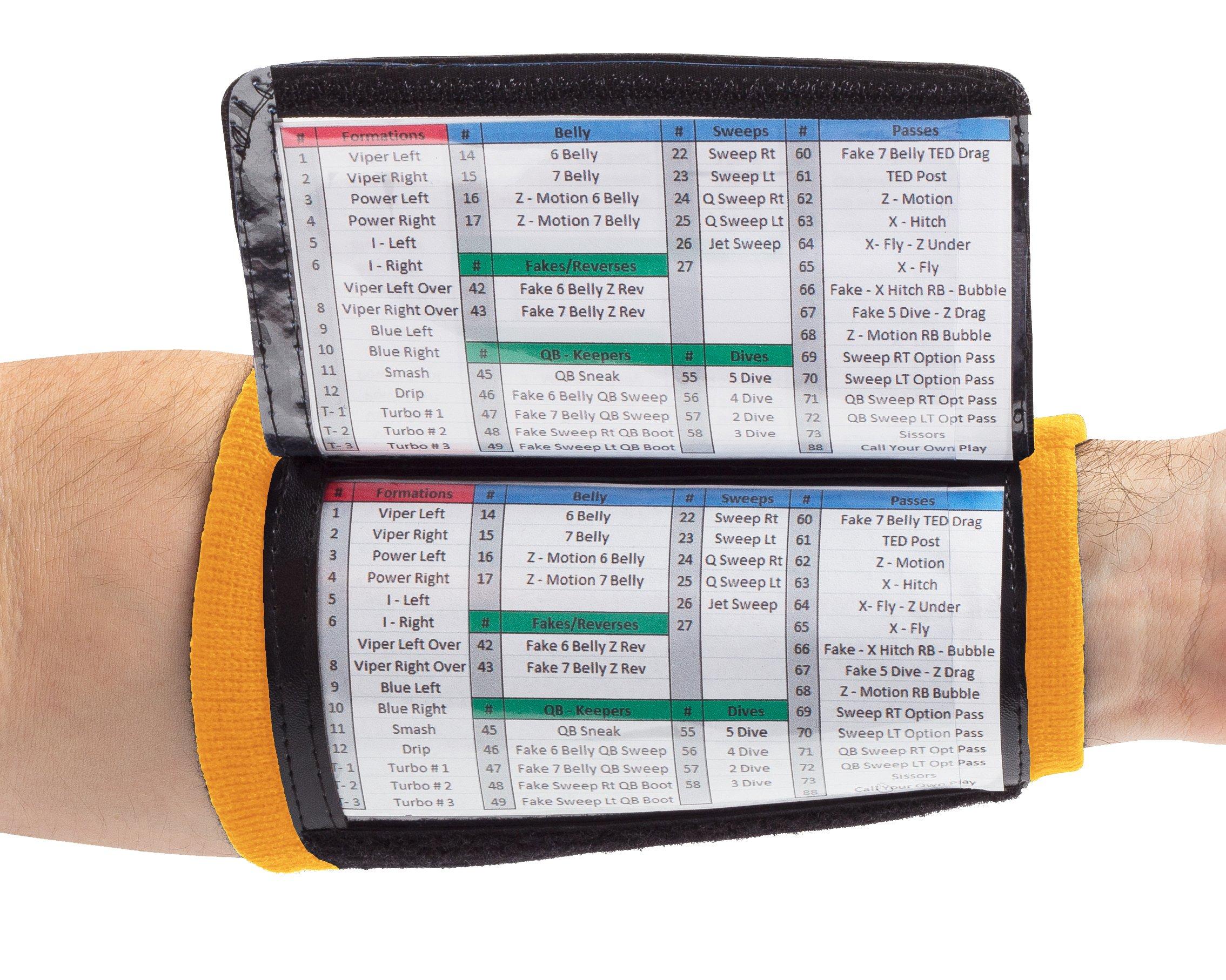 WristCoaches WristCoaches Football Play Wristbands - Youth Quarterback Gear - Wristband Playbook - Softball Wristbands for Signs