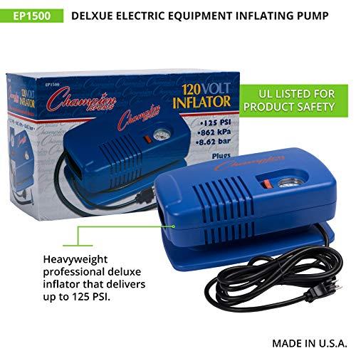 Champion Sports Champion Sports Electric Ball Pump for Basketball, Soccer, Volleyball, with Needle, Gauge, Hose - Quiet, Fast Air Pumps for Balls with up to 125 PSI - Premium Ball Inflator for Gyms, Schools