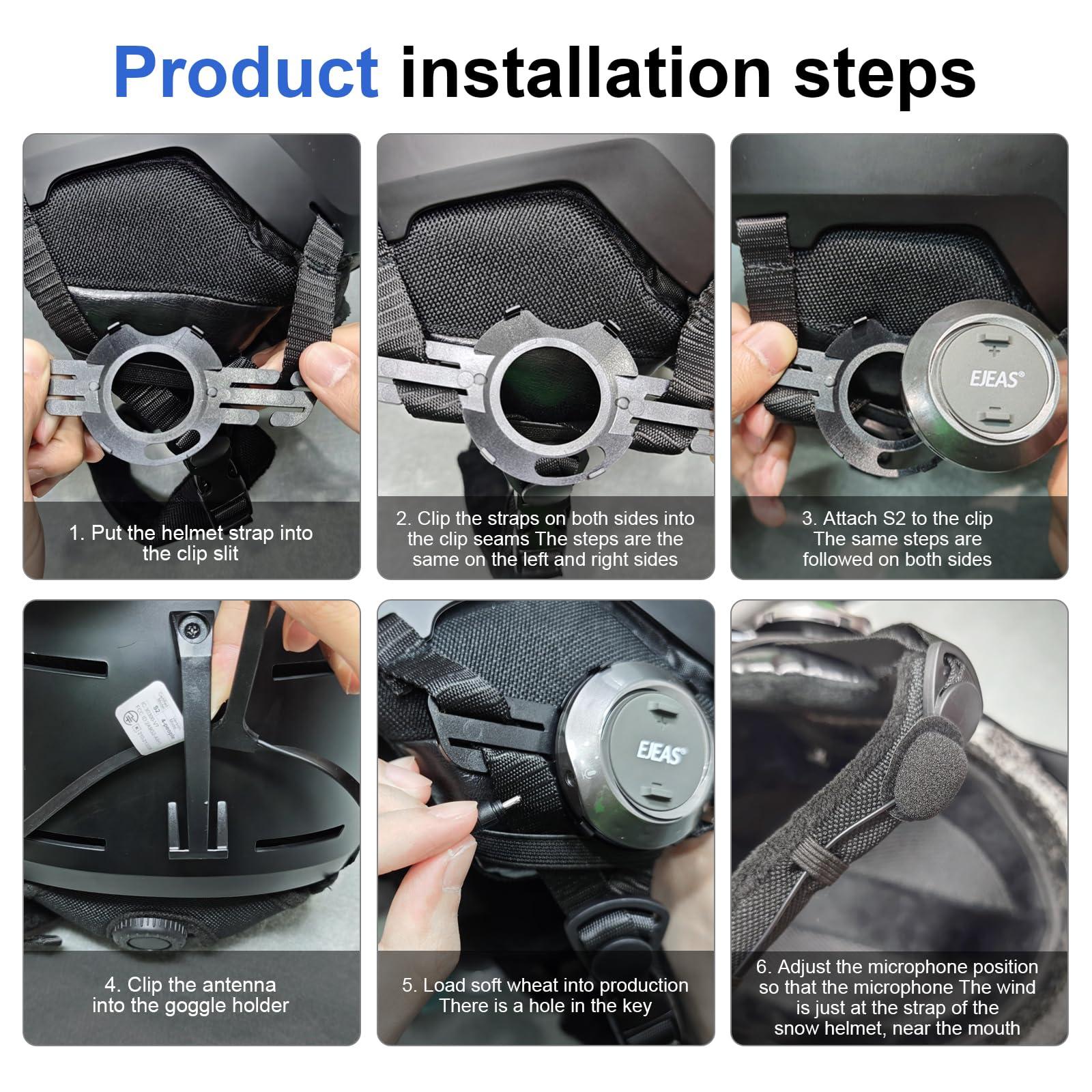 Bolizma Bolizma S2 Professional Intercom System, Ideal for Ski/Snowboard/Cycling, for Any Ready Ski/Snowboard Helmet, Hands-Free Control, Waterproof, HiFi Quality, Noise Reduction