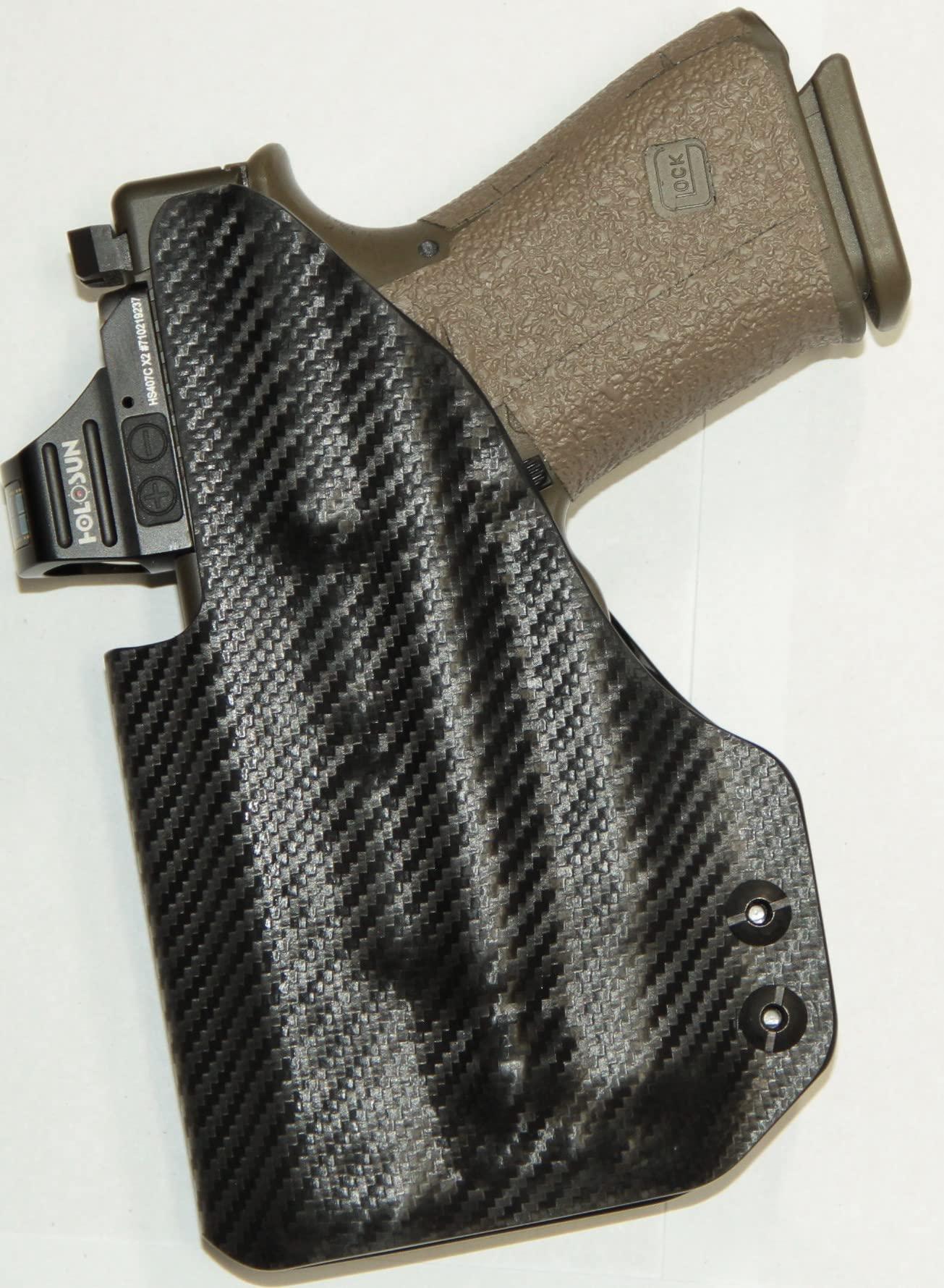 Generic REVKEL Custom Kydex Molded IWB Holster Compatible with Sig Sauer P365 w/ Recover Tactical Rail and Olight Baldr Mini. Left Hand Draw. Black, Hand Crafted in The USA.