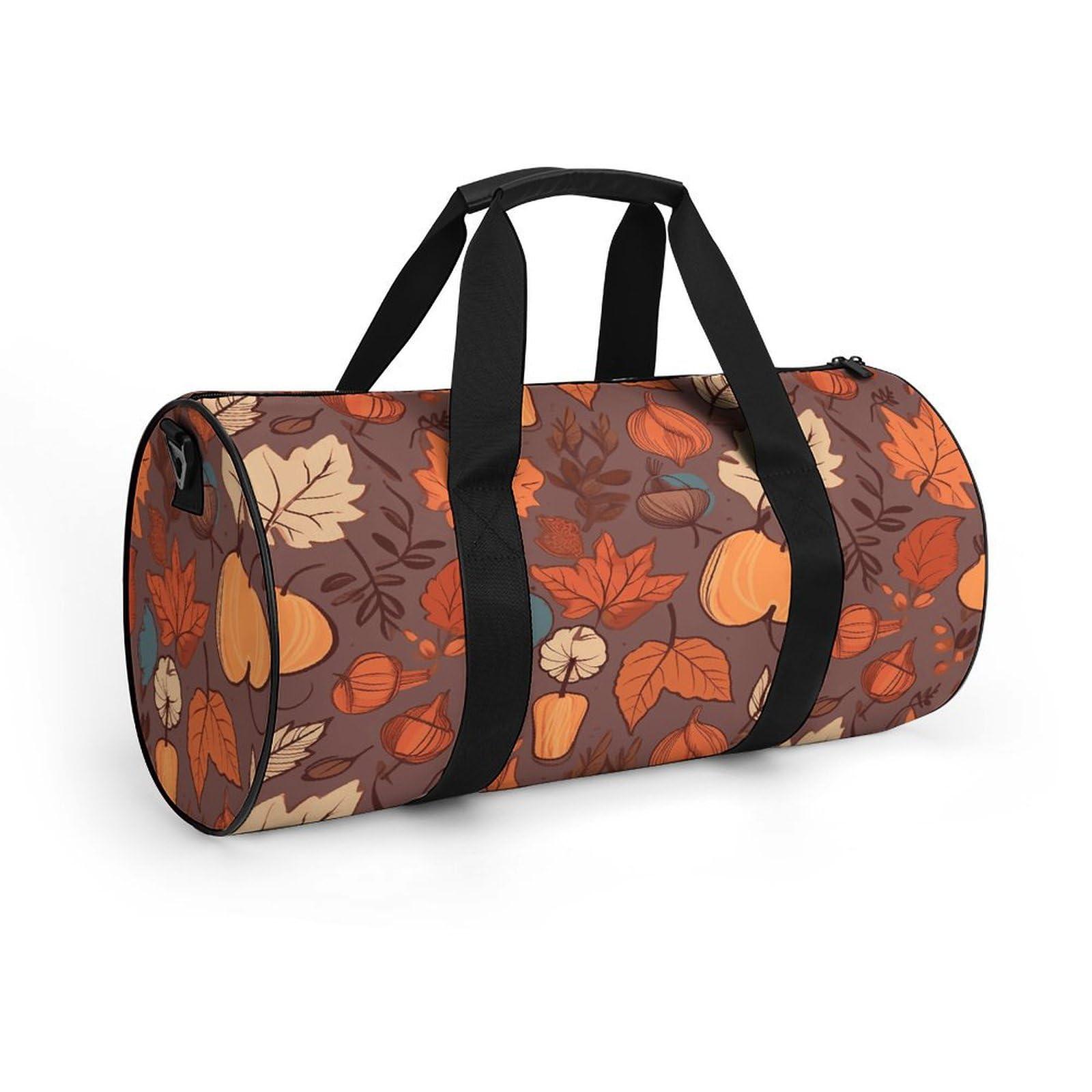 LXTDPBK Gym Bags for Men Women Fall Duffle Bag Travel Overnight Bag with Shoe Compartment Tote Bags