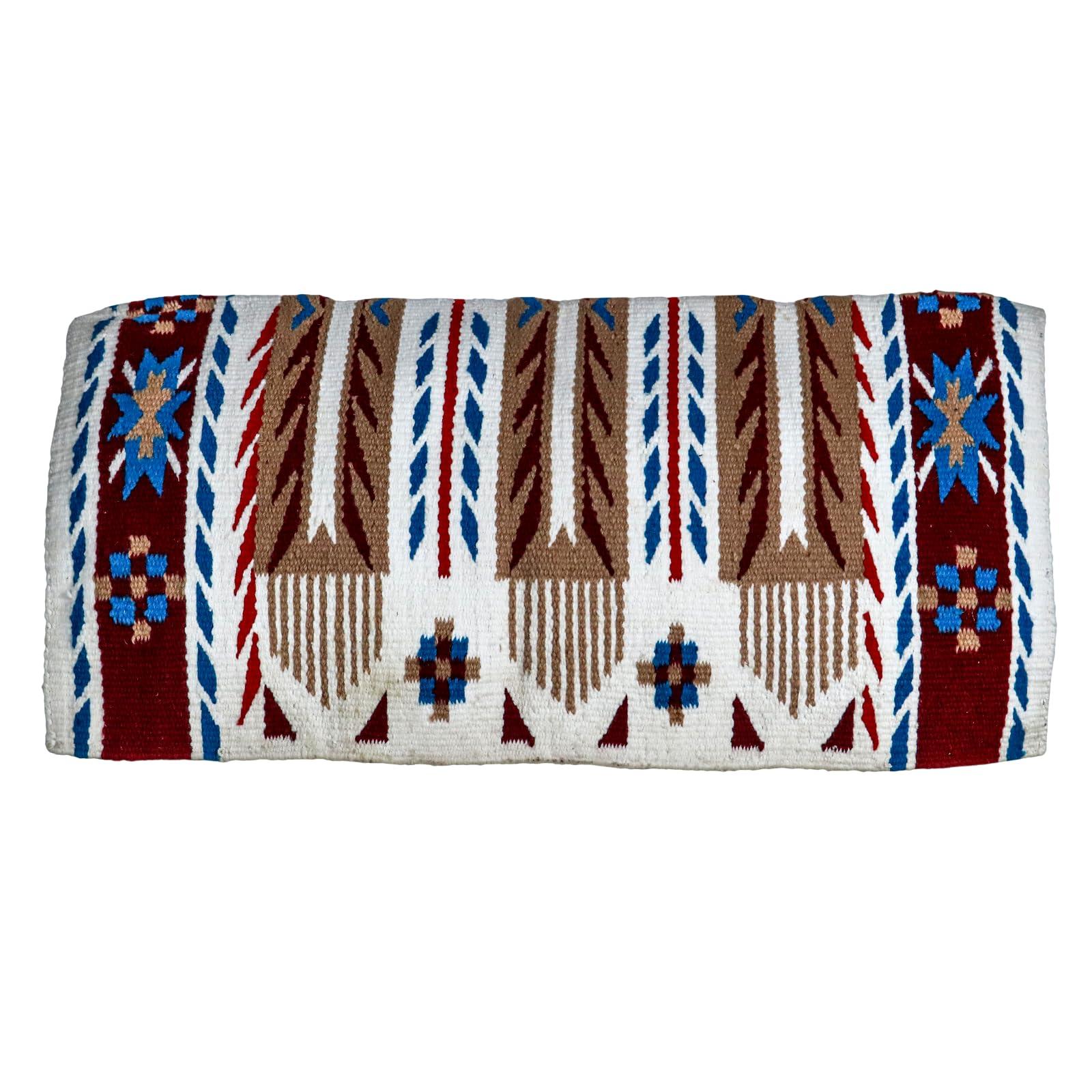 EQUIGEAR EQUIGEAR Western Ranch Horse Saddle Blanket New Zealand Wool Western Design Handmade Saddle Blanket Top Wool Pad Sensor Flex (Customization Available) ZB-040 (36" x 42")