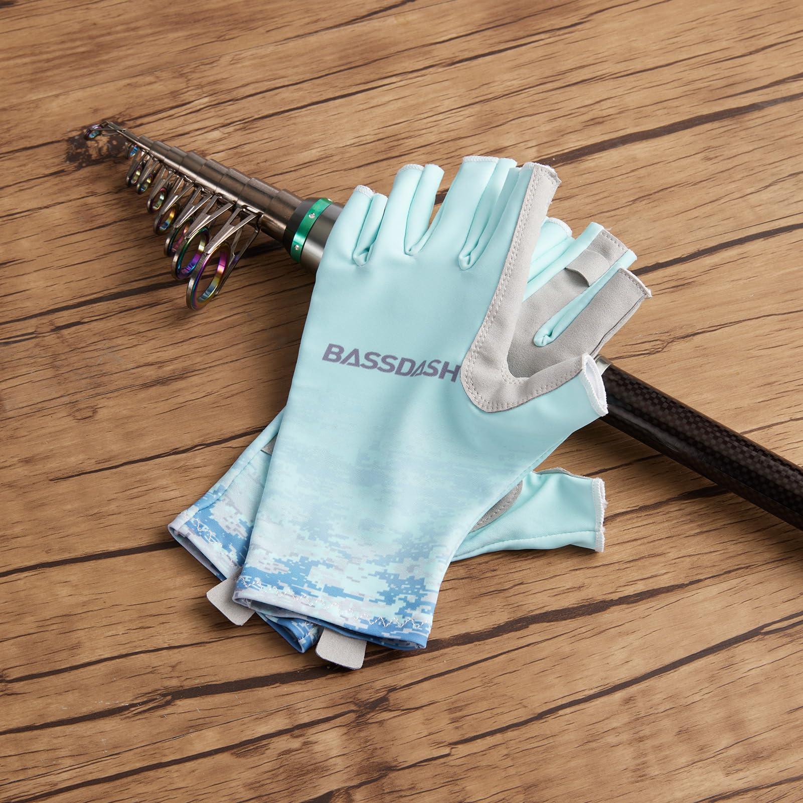 BASSDASH BASSDASH ALTIMATE UPF 50+ Womens Fishing Gloves UV Sun Protection Fingerless Gloves for Kayaking Paddling Hiking Cycling Driving Shooting Training