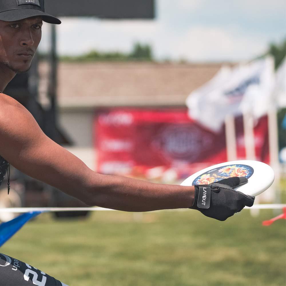 Layout Ultimate Layout Ultimate Frisbee Gloves - Ultimate Grip and Friction to Enhance Your Game! Perfect for Ultimate, DG and All Disc Sports! (Poly Color, Small)