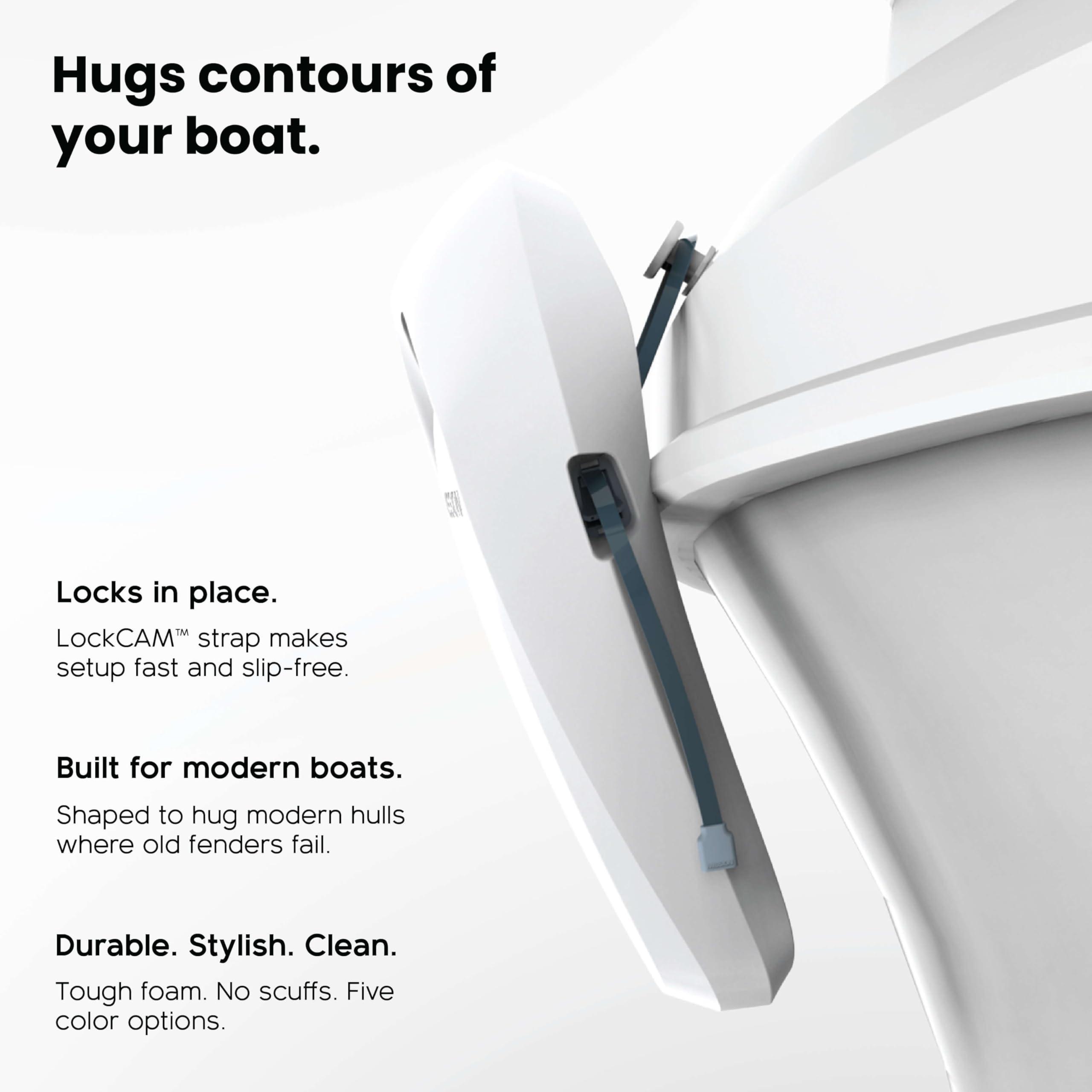 MISSION MISSION Boat Gear Sentry 2.0 Boat Dock Fender Bumper (Crisp White, 2 Piece)