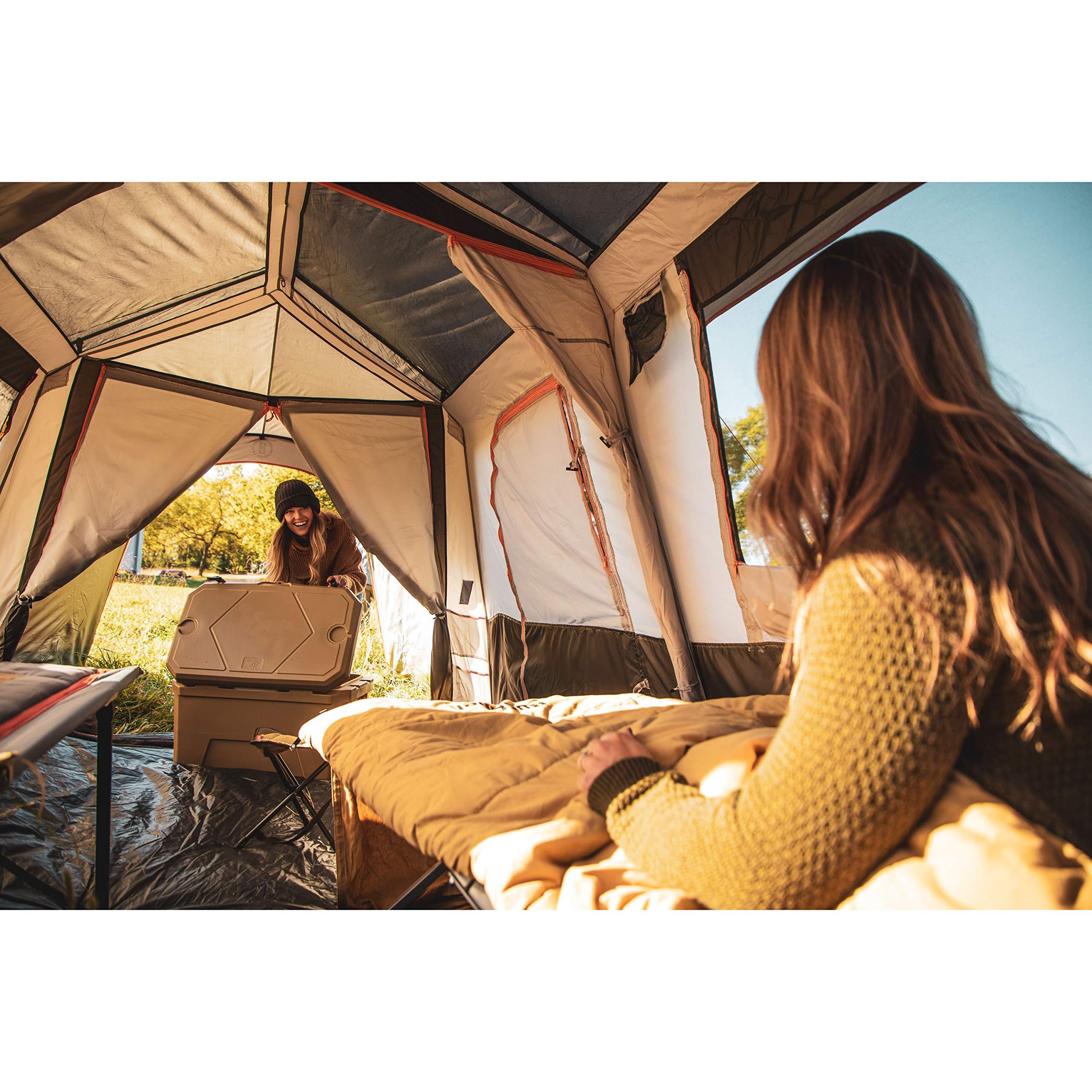 Bushnell Bushnell Instant Tent | 6 Person / 9 Person / 12 Person Instant Tents Cabin Design Perfect for 3 Season Family Camping Essentials, Hunting, and Fishing with Fast Setup and 2 Rooms (9 Person)