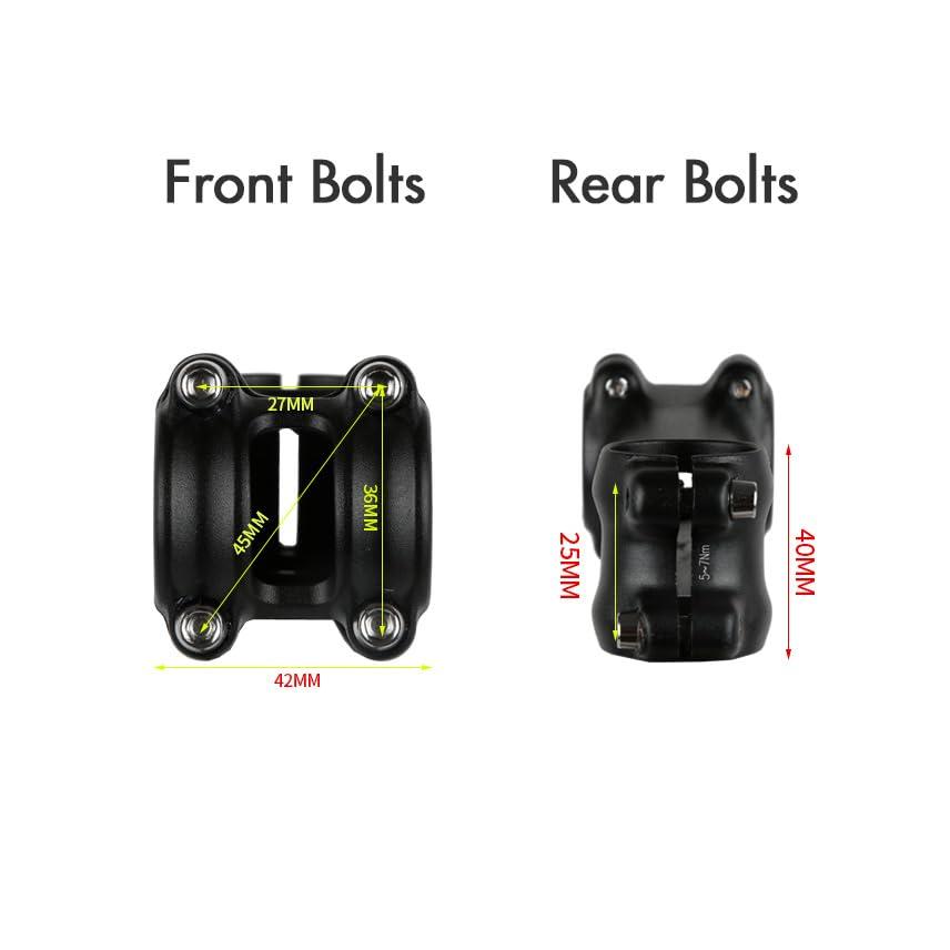 DJC Components DJC Stem Bike Ultralight 7 Degree 17 Degree 35 Degree MTB Road Stem Balance Bike for Fork 28.6 25.4MM 60-130MM Mountain MTB Bicycle Kalloy Matte Black/Glossy Silver (1# Matte Black, 35 Degree-90mm)