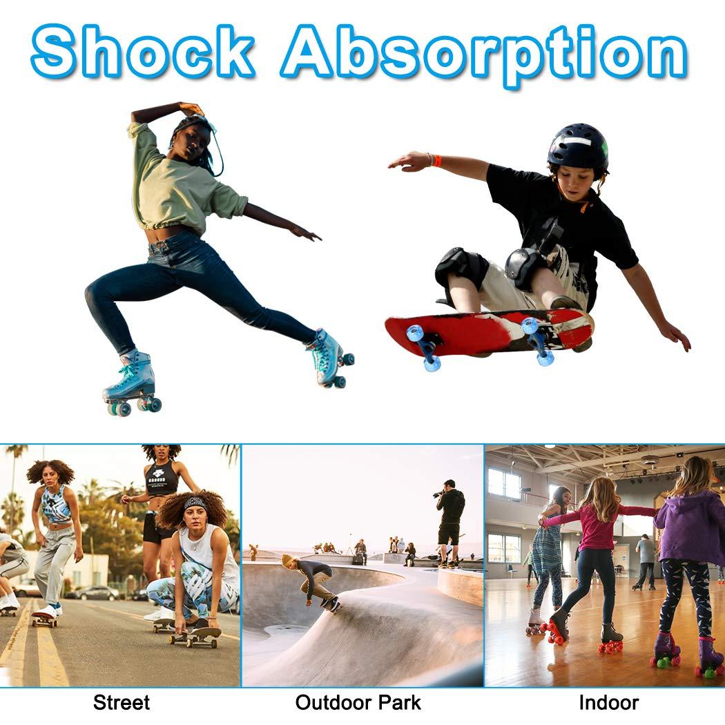 Tanzfrosch Tanzfrosch 8 Pack Roller Skate Wheels with Bearings Installed Quad Light Up Wheels for Double Row Skating and Skateboard 82A 32mm x 58mm