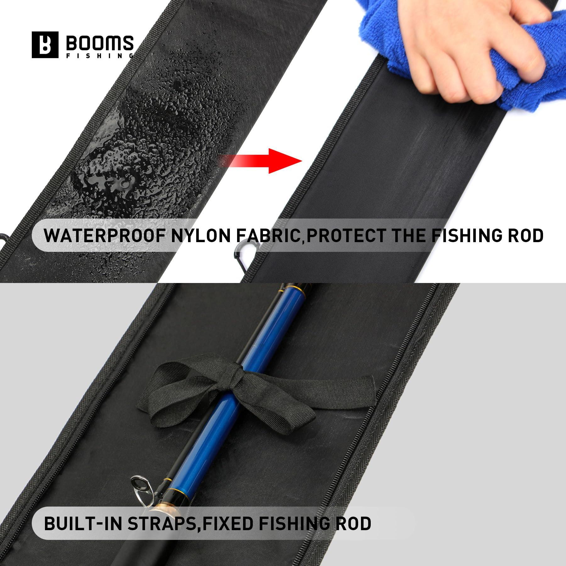 Booms Fishing Booms Fishing PB3 6.4ft~7ft Fishing Rod Case, Portable Folded Fishing Pole Case with Sturdy Two-Way YKK Zippers, 0.6ft/8\" Extended Design Fishing Rod Bag, Store Up to 2~3 Fishing Poles, 77\"~85\"