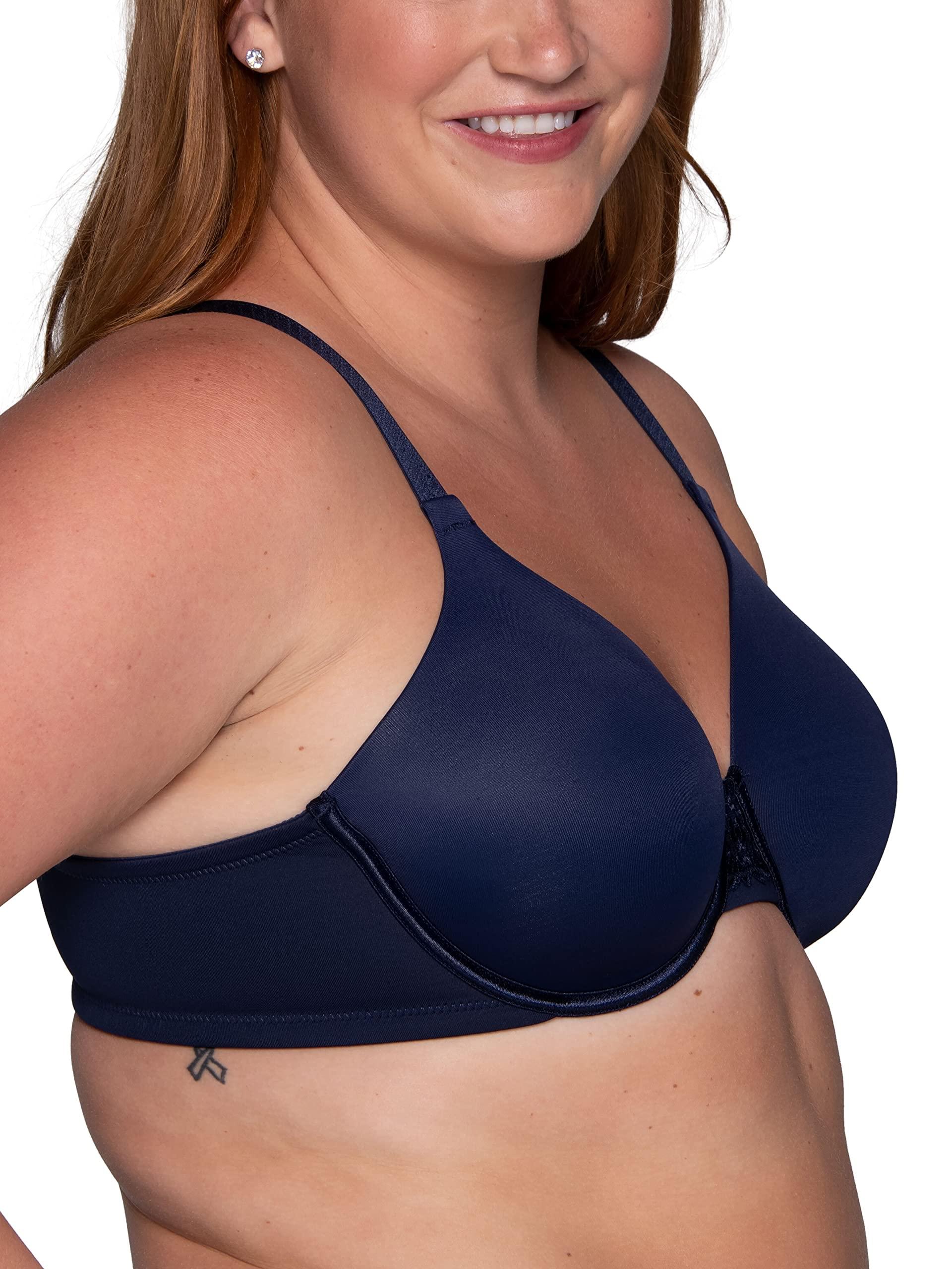 Vanity Fair Vanity Fair Womens Full Figure Beauty Back Smoothing Bra, 4-way Stretch Fabric, Lightly Lined Cups Up To H Bra, Underwire - Navy, 42C US