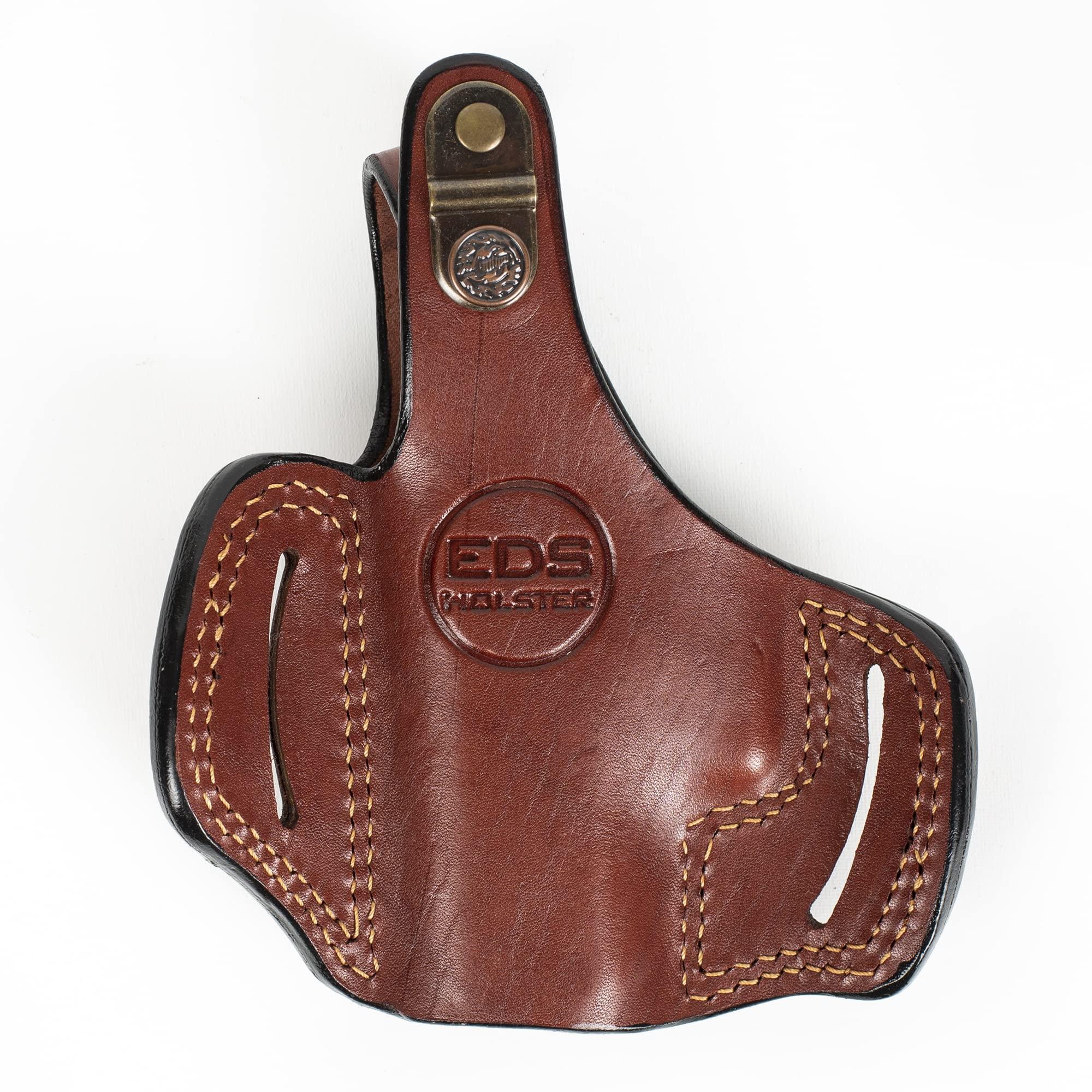 EDS Holster EDS Holster for Glock 43 OWB Leather Handmade Gun Holster (Brown)