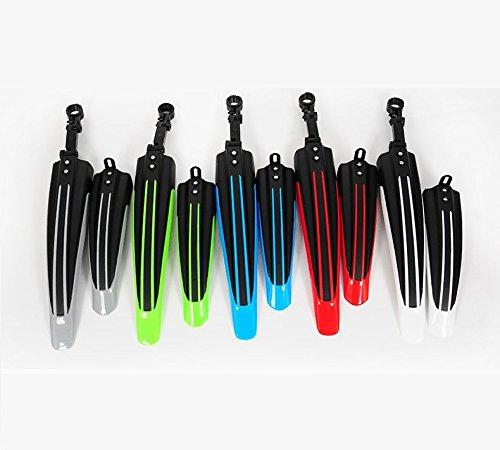 BlueSunshine WIROJ BlueSunshine Adjustable Road Mountain Bike Bicycle Cycling Tire Front/Rear Mud Guards Mudguard Fenders Set (Blue + Black)