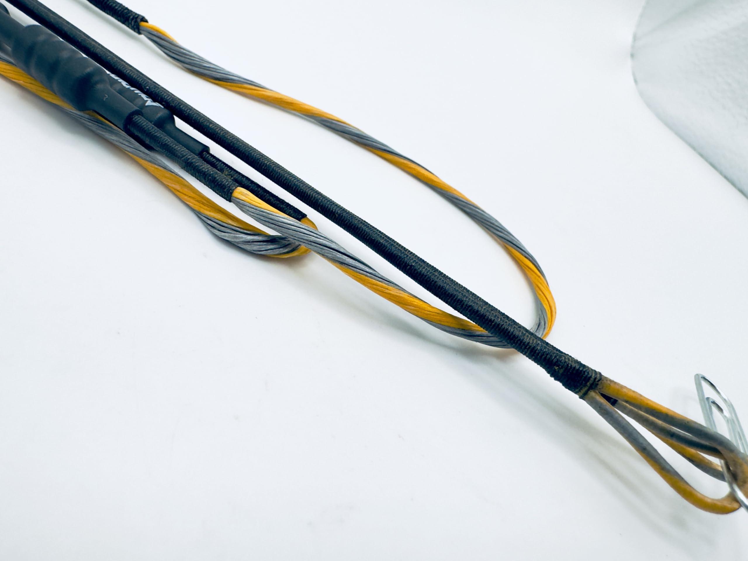 NineFit Basics NineFit Basics Edge 320 Bowstring Set - Replacement String & Cable Sets - Speed Noks Installed (Complete Set), Yellow & Silver