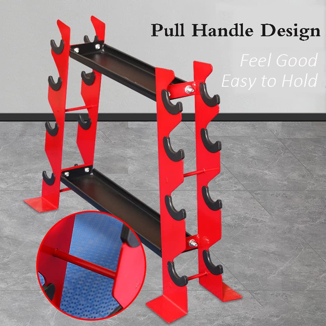 LANGWEI Dumbbell Rack 2 Tier, Multifunctional Sawtooth Weight Rack for Dumbbells and Kettlebells, Storage Rack Organizer for Home Gym(Dumbbell Rack Stand Only)