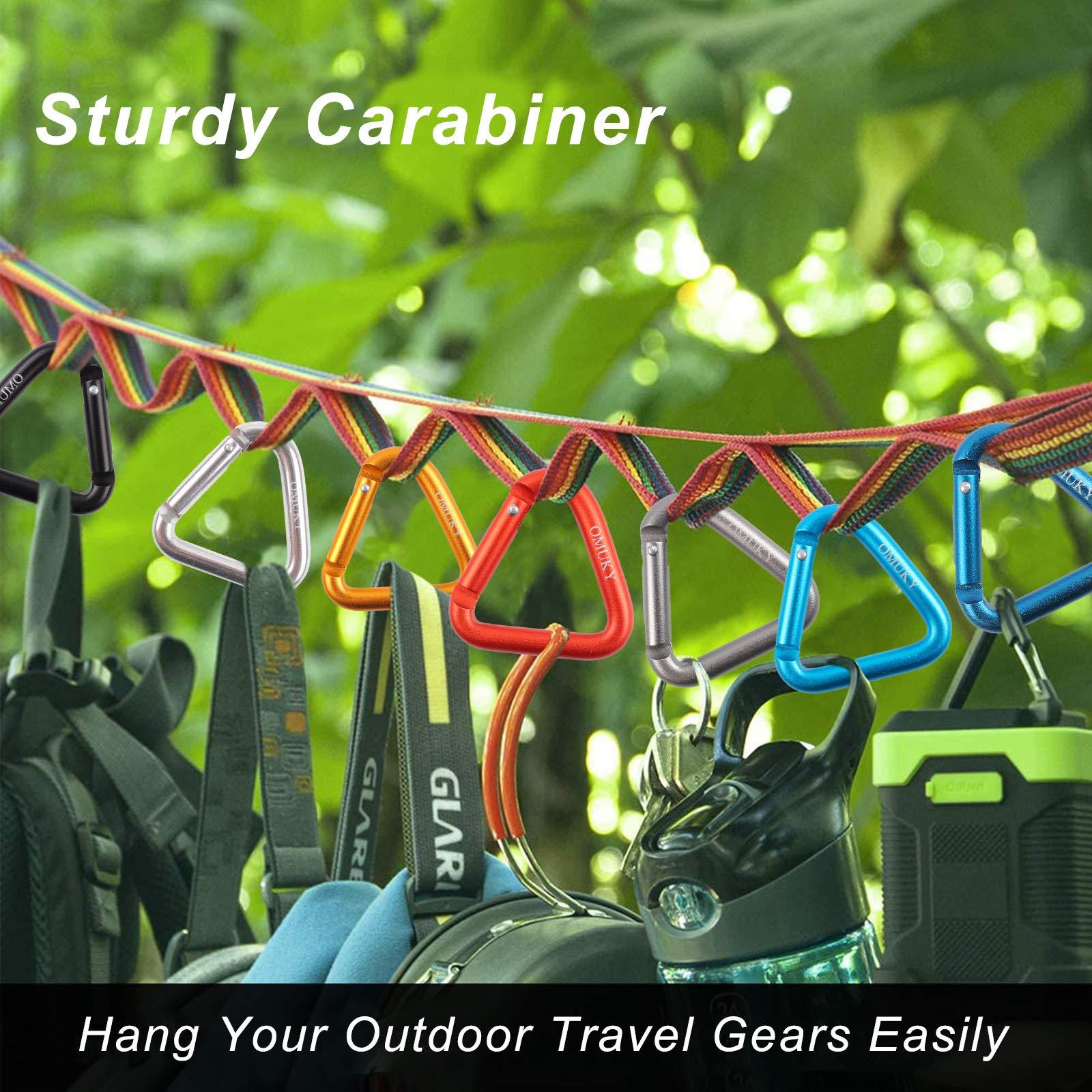 OMUKY OMUKY Triangle Shape Aluminum Carabiner Clip Heavy Duty Keyring Camping Accessories Large Straight Gate Carabiners 7-Pack (Triangle-7pcs)