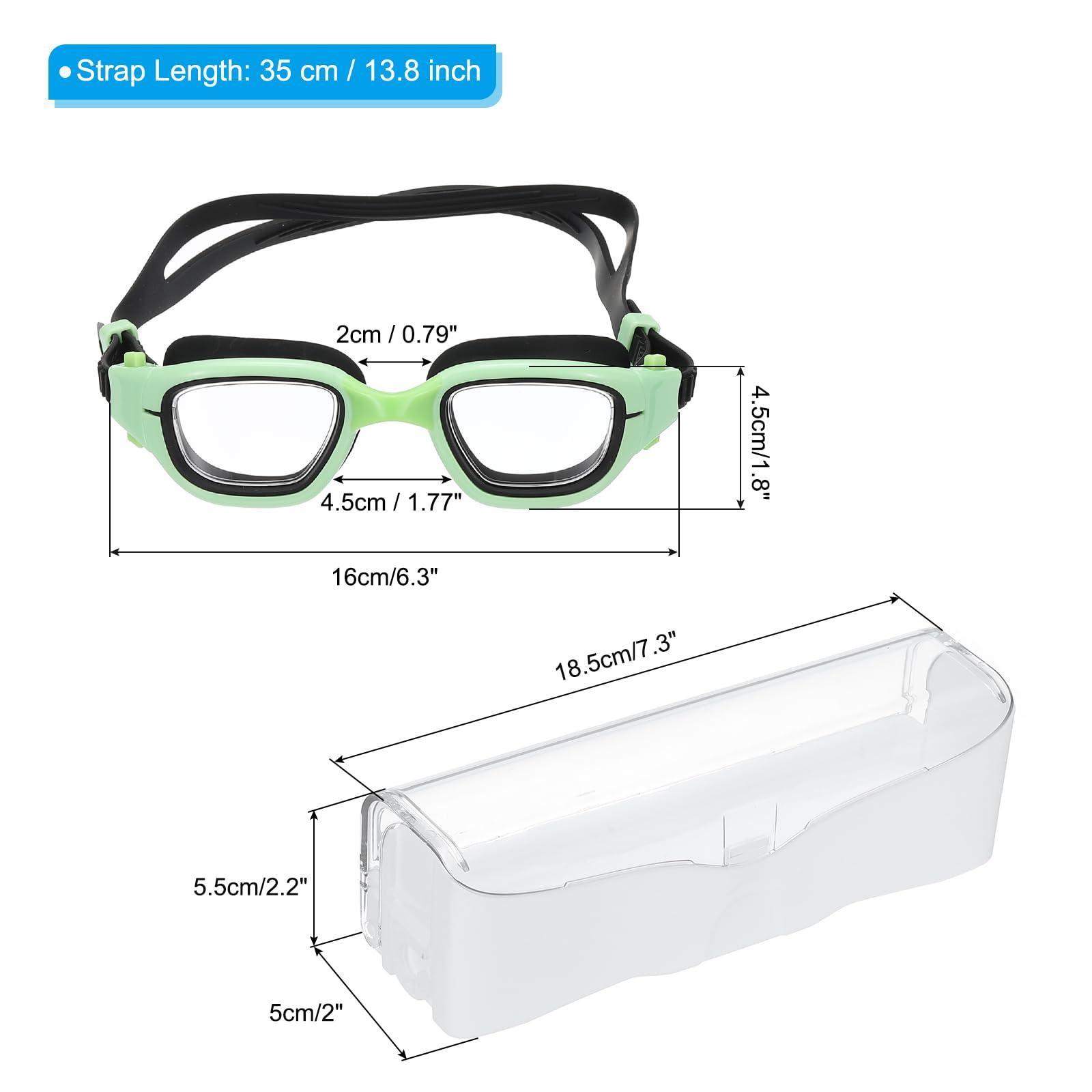 PATIKIL PATIKIL Swim Goggles Unisex, Pool Swimming Goggles Sun Rays Resistance No Leaking with Storage Box for Teenagers, Green/Black