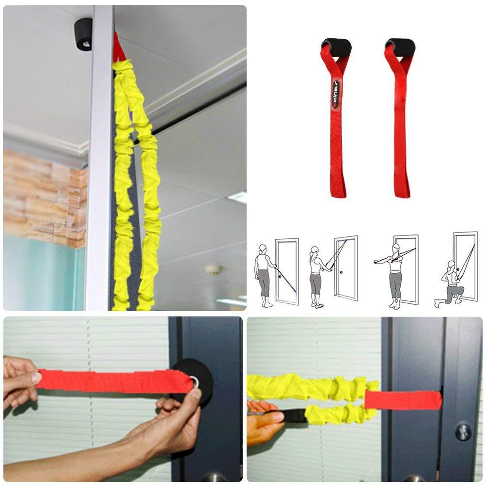 SUPALAK Resistance Bands, 15 Pieces Exercise Elastic Bands Set, 20lbs to 40lbs Resistance Tubes with Heavy Duty Protective Nylon Sleeves Anti-Snap for Fitness SUPALAK