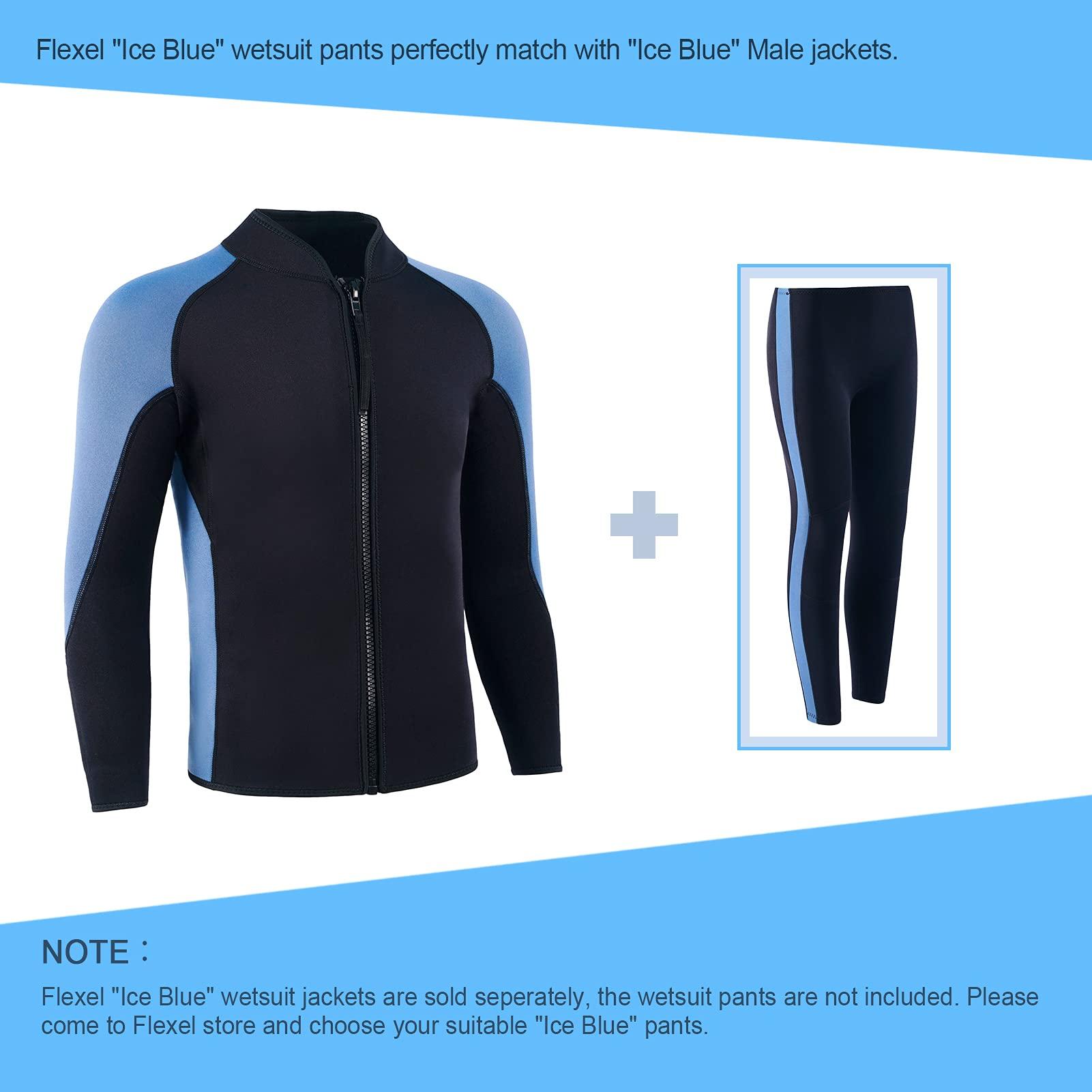 INTBOSS INTBOSS Wetsuit Top Men,2mm Mens Wetsuit Top Long Sleeve Wetsuit Jacket Men Front Zip Warm Neoprene Wets Suit Jackets for Men Stretch Mens Wetsuit Jacket