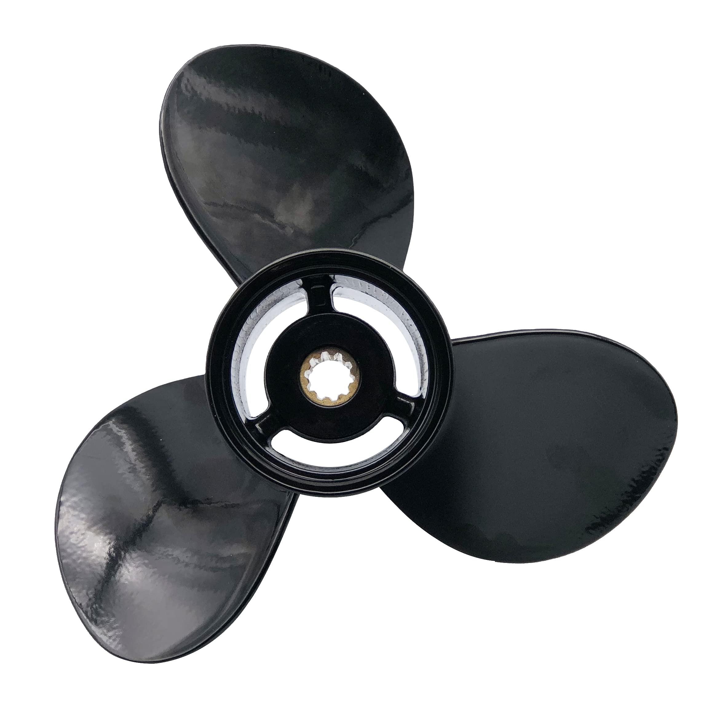 RASON-REX RASON-REX OEM Grade Aluminum Outboard 3 Blades Propeller 10 1/4x9P Boat Prop Compatible for Suzuki 20-30HP with 10 Spline Tooth,RH