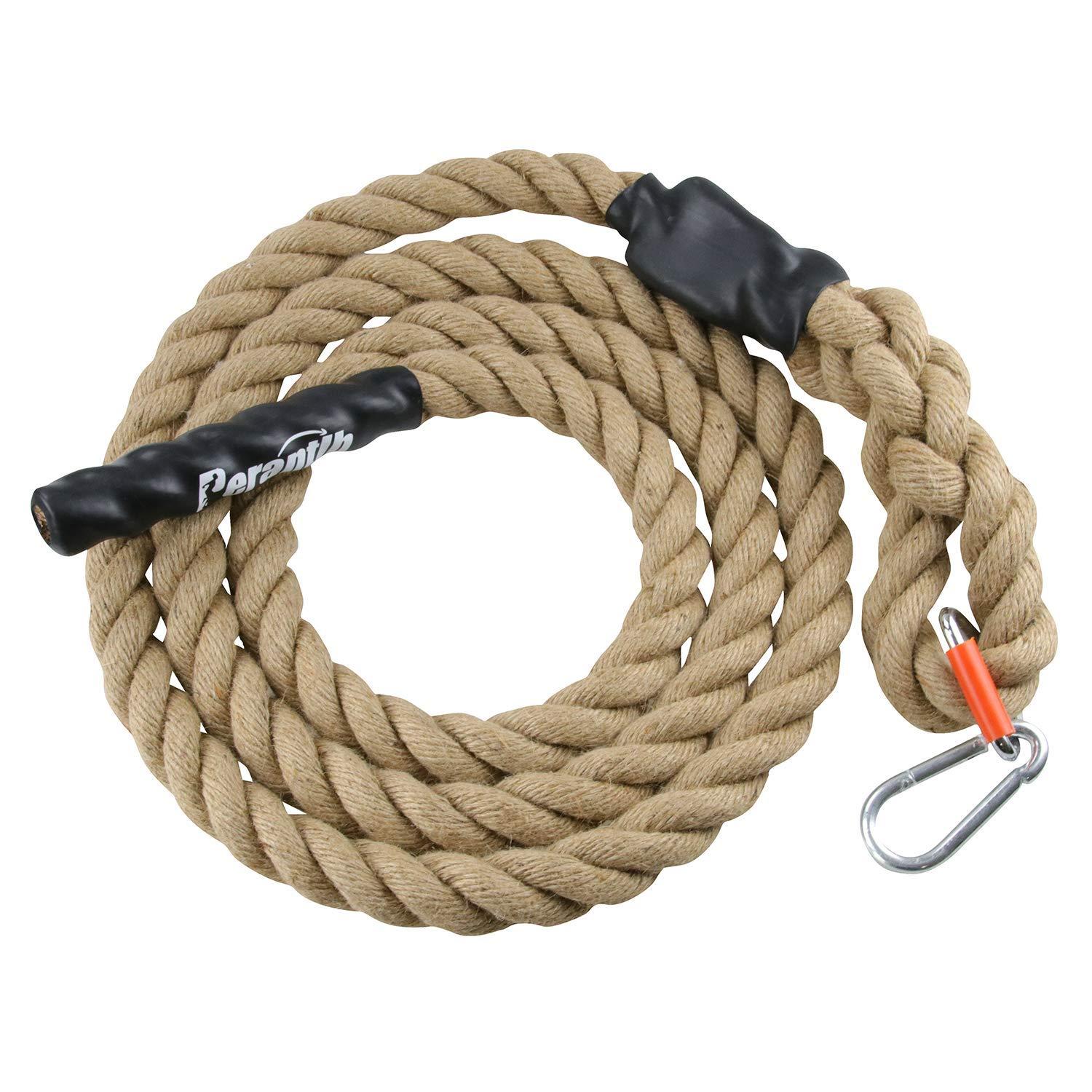 Perantlb Perantlb Outdoor Climbing Rope for Fitness and Strength Training, Workout Gym Climbing Rope, 1.5\'\' in Diameter, with Hook, Length 20 Feet