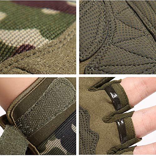 HYCOPROT HYCOPROT Fingerless Tactical Gloves, Protective Breathable Lightweight Outdoor Gloves for Hunting, Motorcycling, Climbing (M, Yellow)