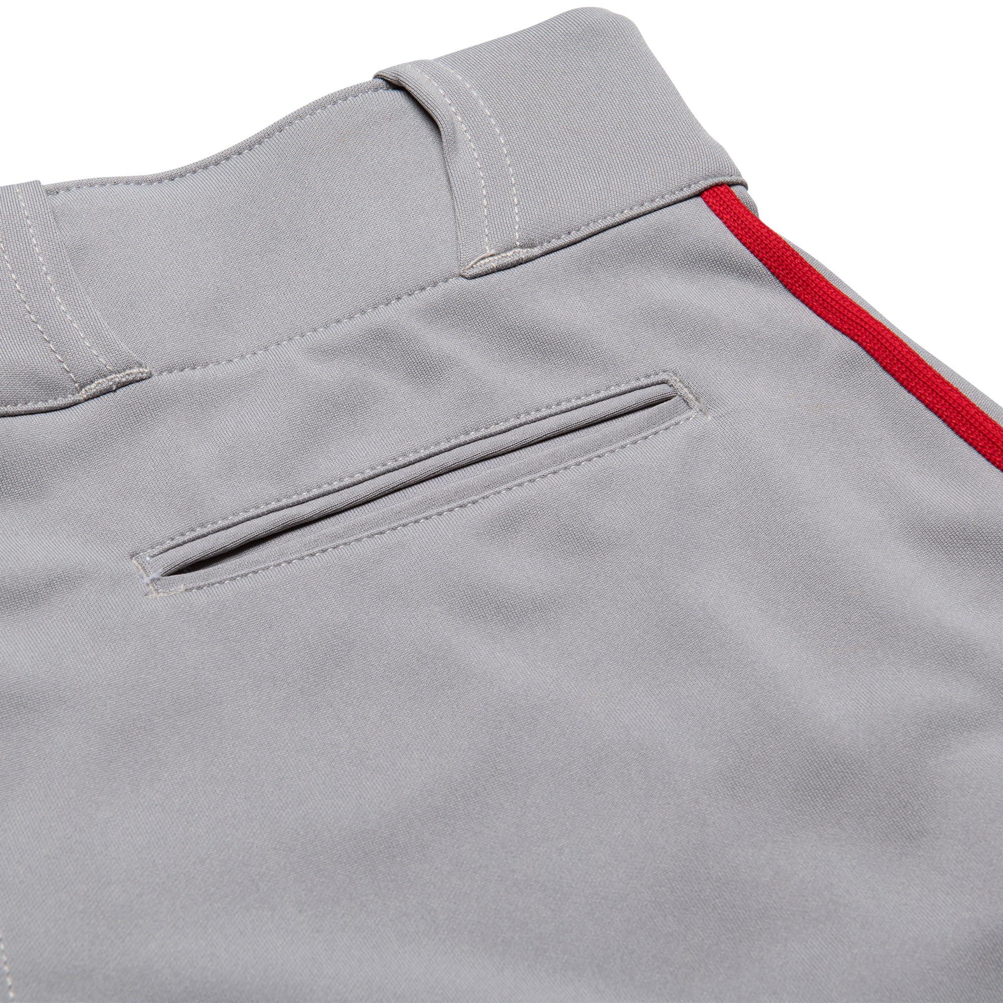 CHAMPRO CHAMPRO Standard Triple Crown 2.0 Tapered Bottom Baseball Pants with Braid, Grey, Scarlet