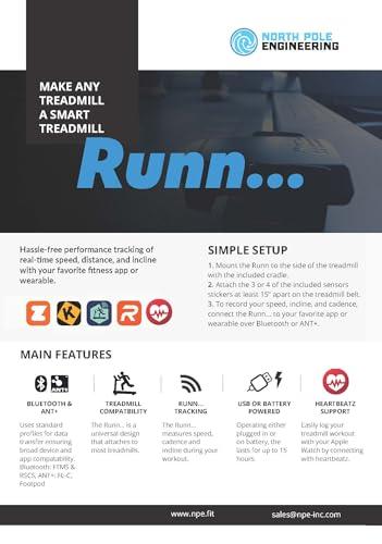 North Pole Engineering Runn... Retrofit Smart Treadmill Sensor - Make Your Treadmill a Smart Treadmill!