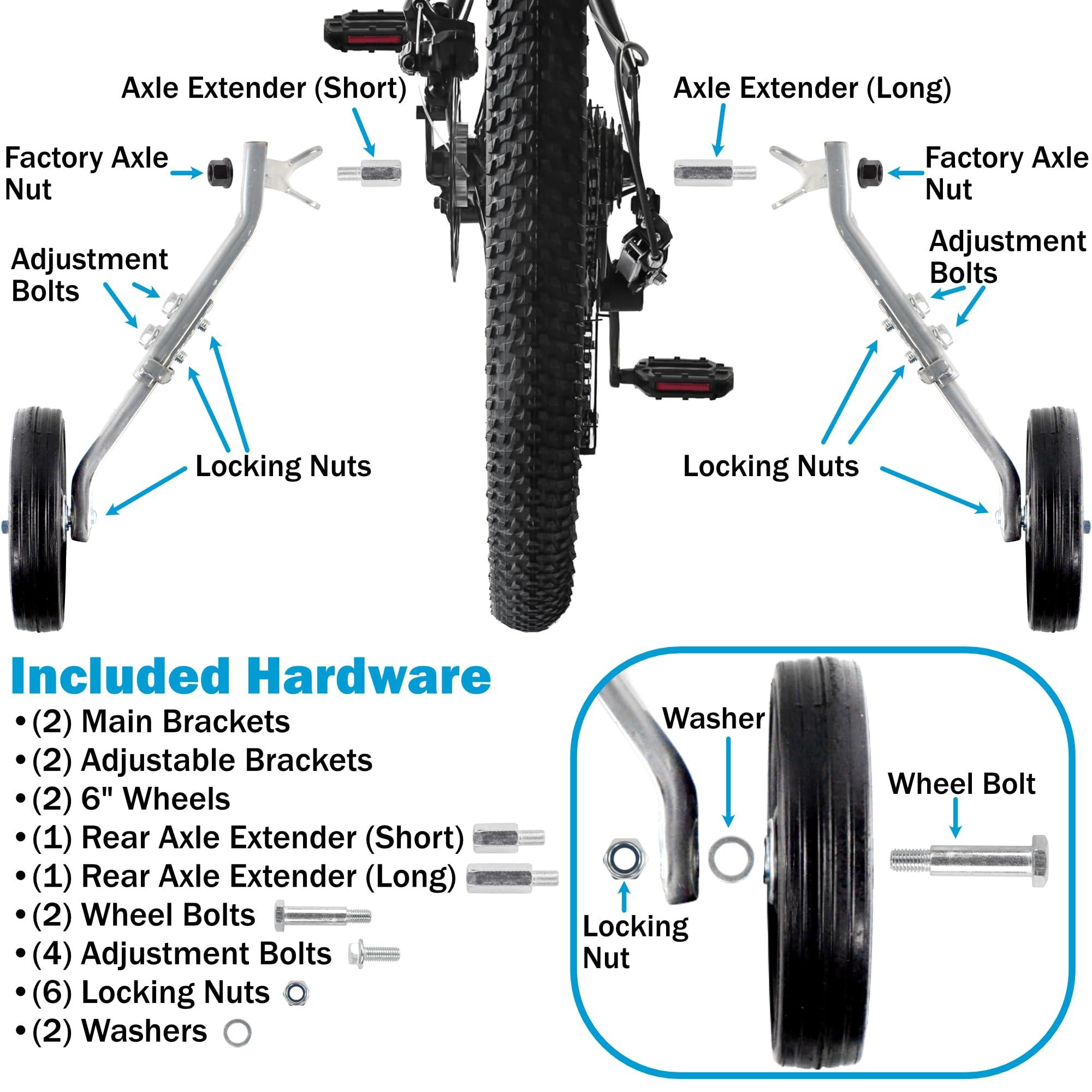 Lumintrail Lumintrail Adult Training Wheels for 24, 26, 29 Inch Bike - Heavy Duty Training Wheels for Adult Bike, Adjustable Bicycle Training Wheels for Stabilization and Safe Learning