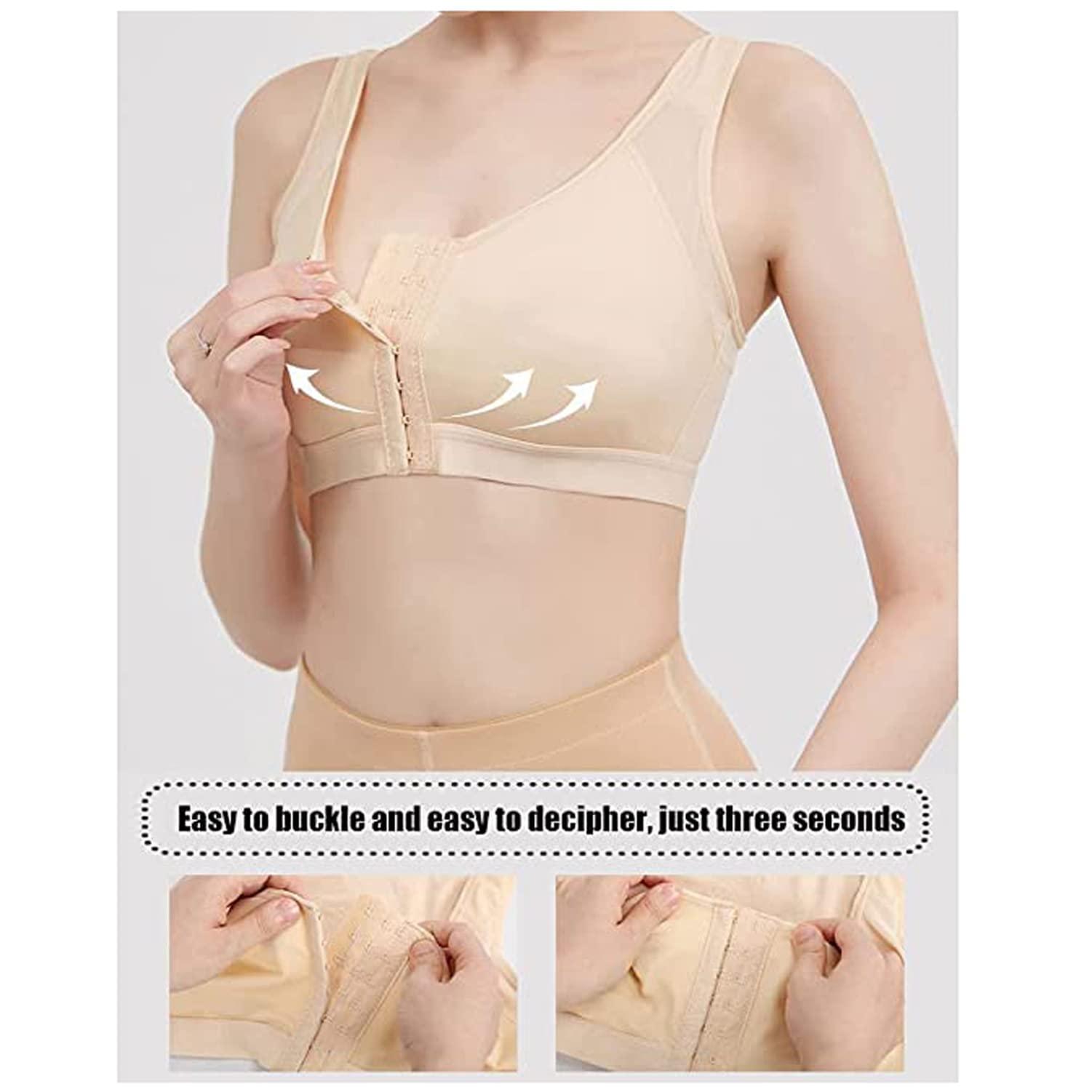 GHJGH GHJGH Goldies Bra for Seniors Front Closure, Embraced Bra, Sora Bra for Older Women Front Closure (Beige,L)