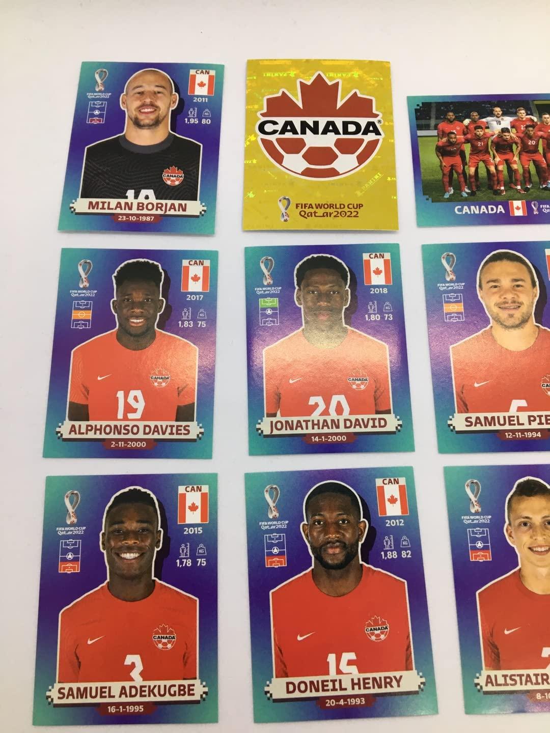 Generic Canada Soccer Team Set 2022 Panini Stickers World Cup Canada 20 Players Complete Set