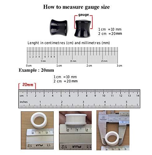MoDTanOiz - Flesh tunnels 6 gauges 4mm 6g Plugs Ear gauges 6g Tunnels gauges Earring Plugs Ears Women Men Silicone 6g 6 Gauge 4mm