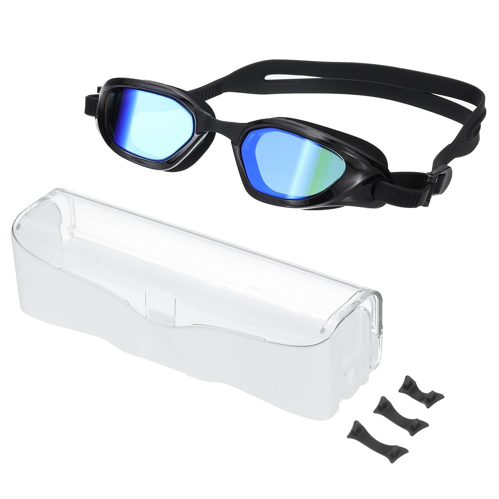 PATIKIL PATIKIL Polarized Swim Goggles Unisex, Anti-Fog Pool Swimming Goggles Sun Rays Resistance No Leaking with Storage Box for Men Women Adults Teenagers, Black/Blue