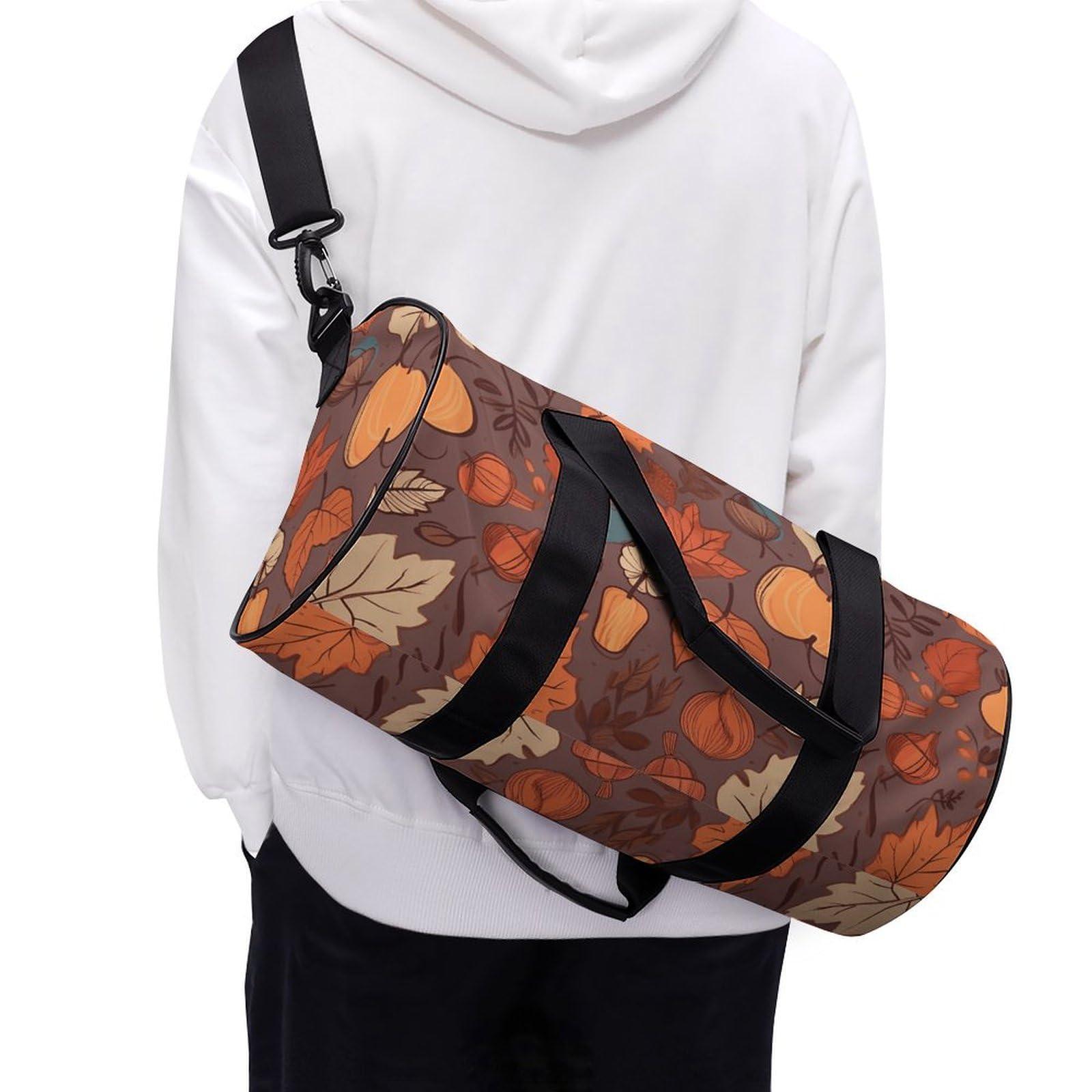LXTDPBK Gym Bags for Men Women Fall Duffle Bag Travel Overnight Bag with Shoe Compartment Tote Bags