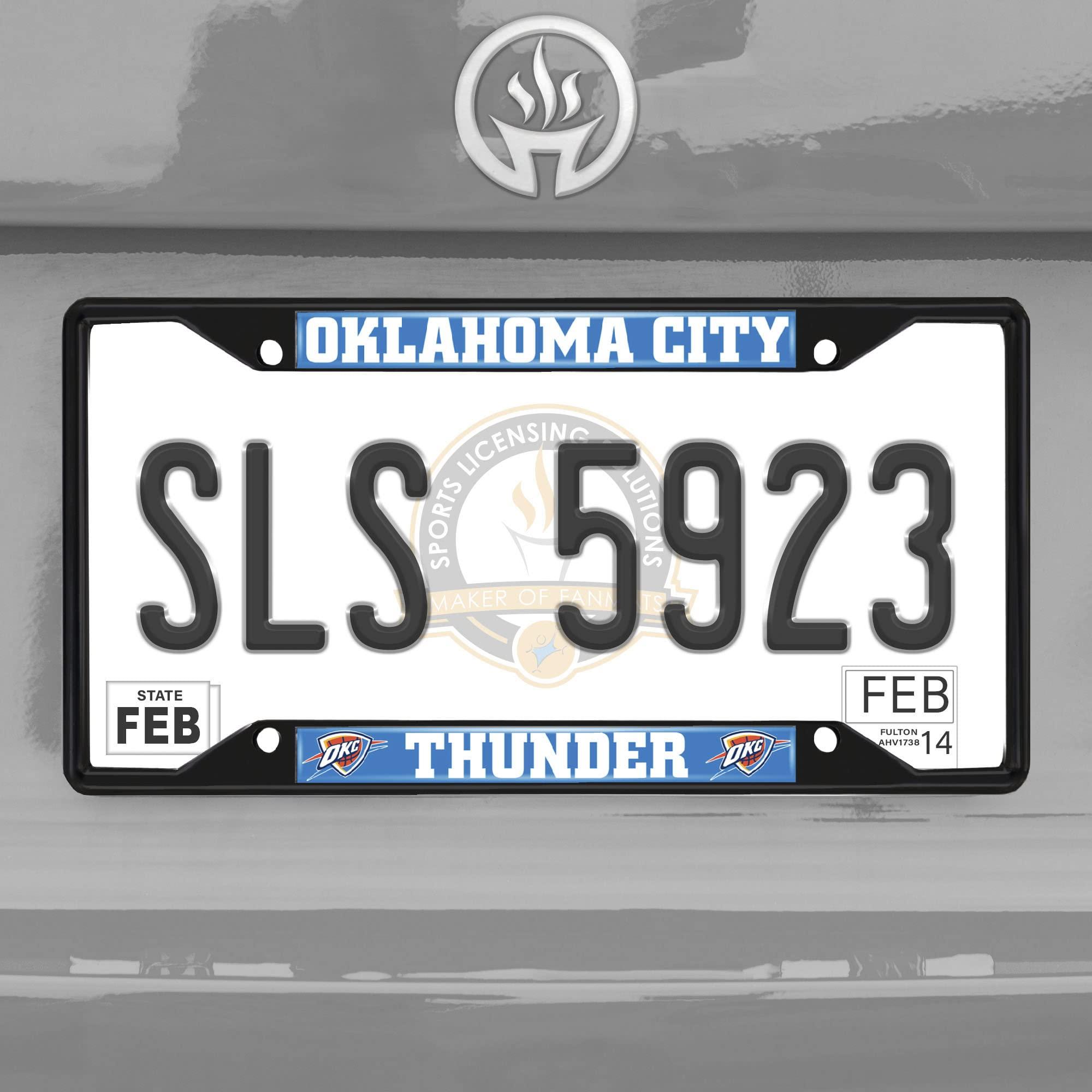 FANMATS FANMATS 31336 Oklahoma City Thunder Metal License Plate Frame Black Finish