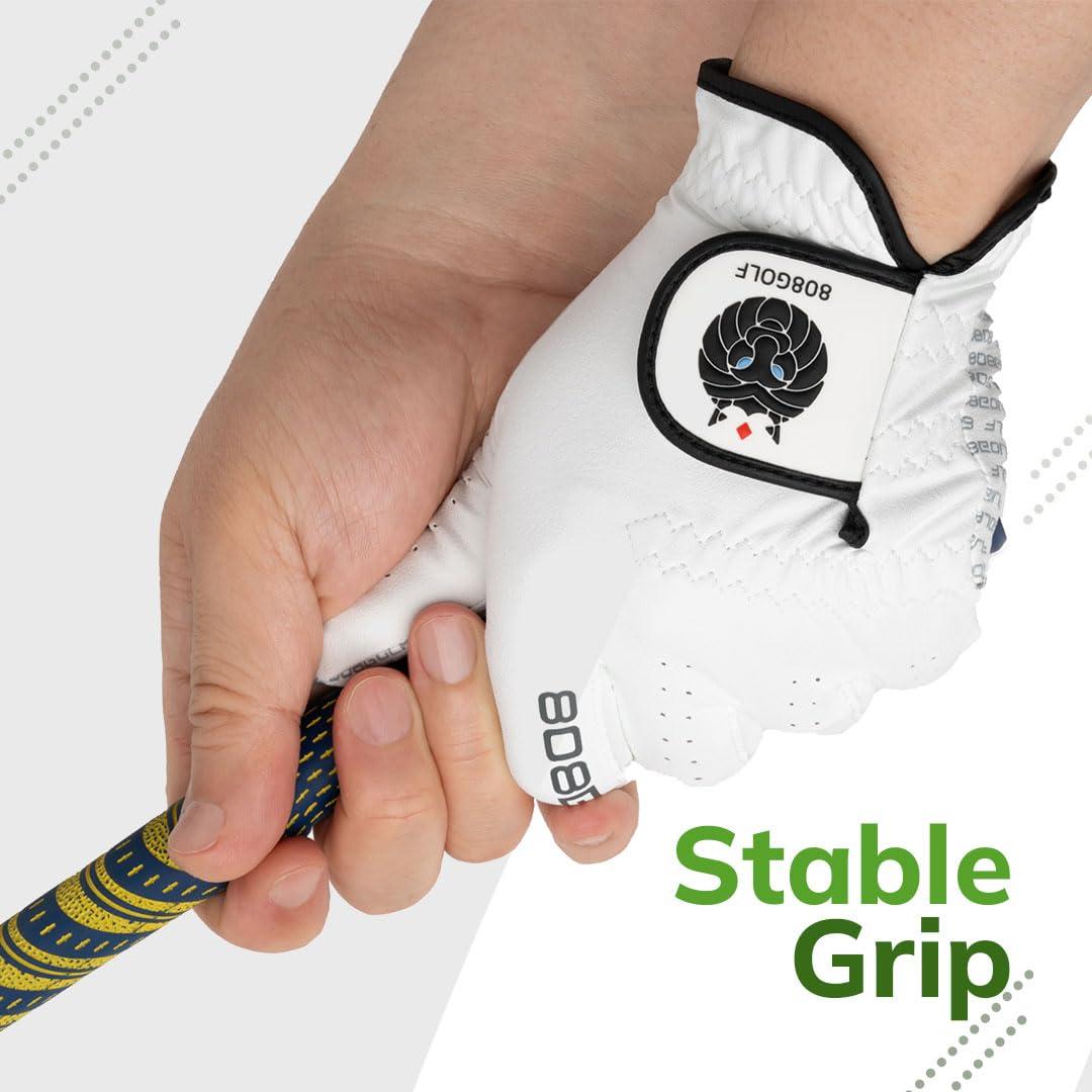 &0&GOLF Golf Glove Non-Slip Microfiber Silicone Grip Correct Hand Positioning