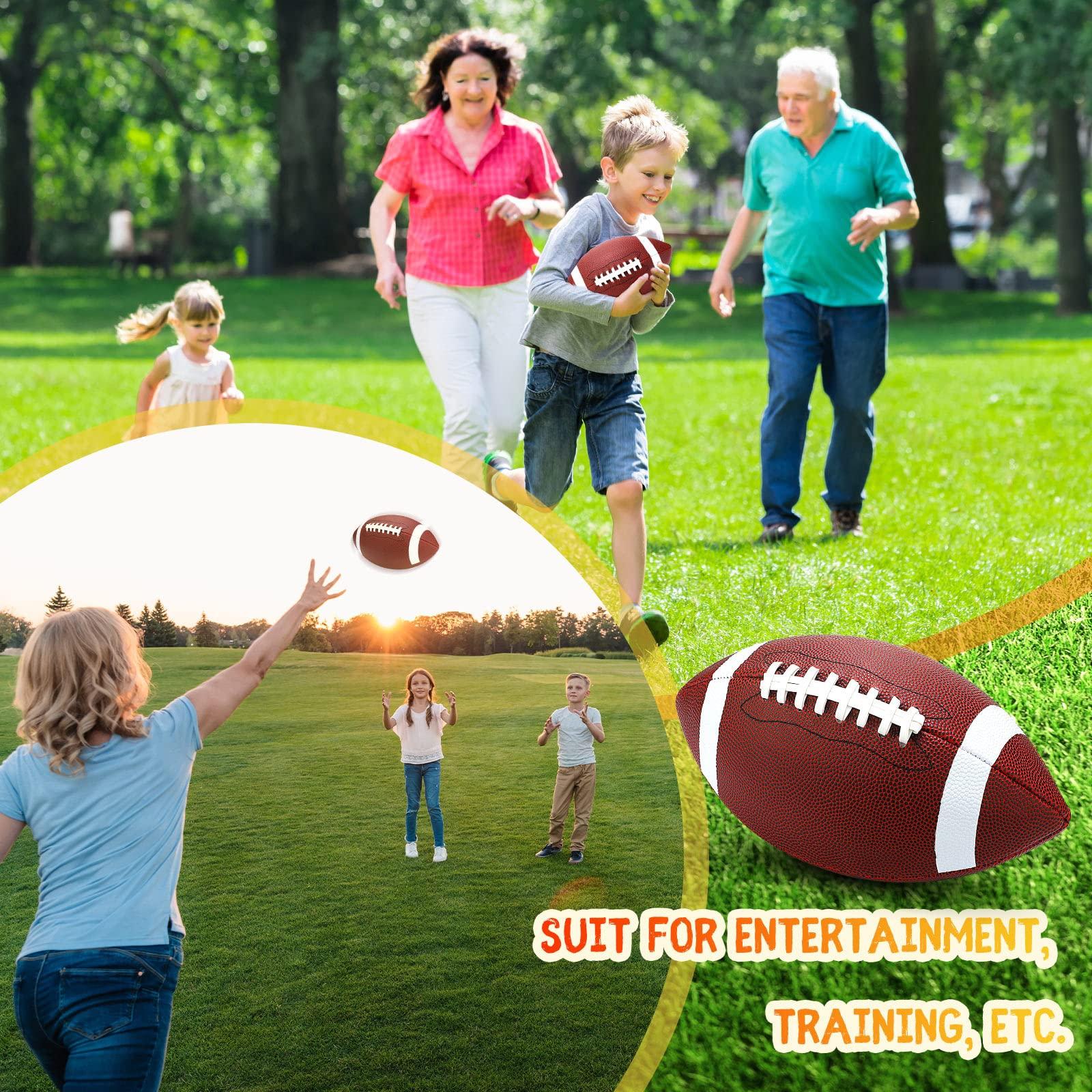 Jerify Jerify 6 Pcs Composite Leather Footballs Official Size Composite Leather Balls Composite Leather Inflatable Footballs with Pump Indoor Outdoor Footballs Bulk for Training and Recreational Play