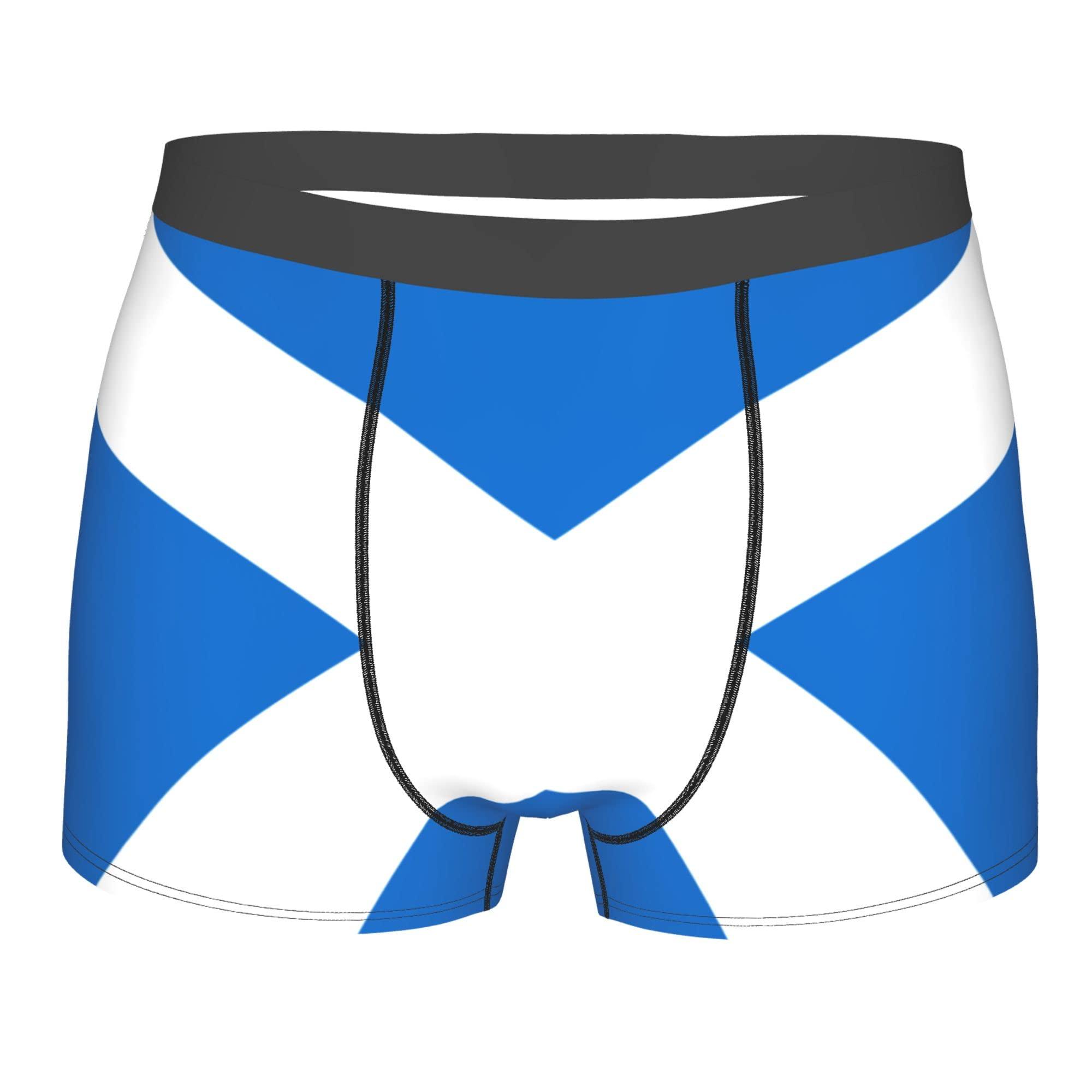 MOCSONE Scottish flag Mens Boxer Briefs Underwear Breathable Stretch Boxer Trunk with Pouch for Men, Youth