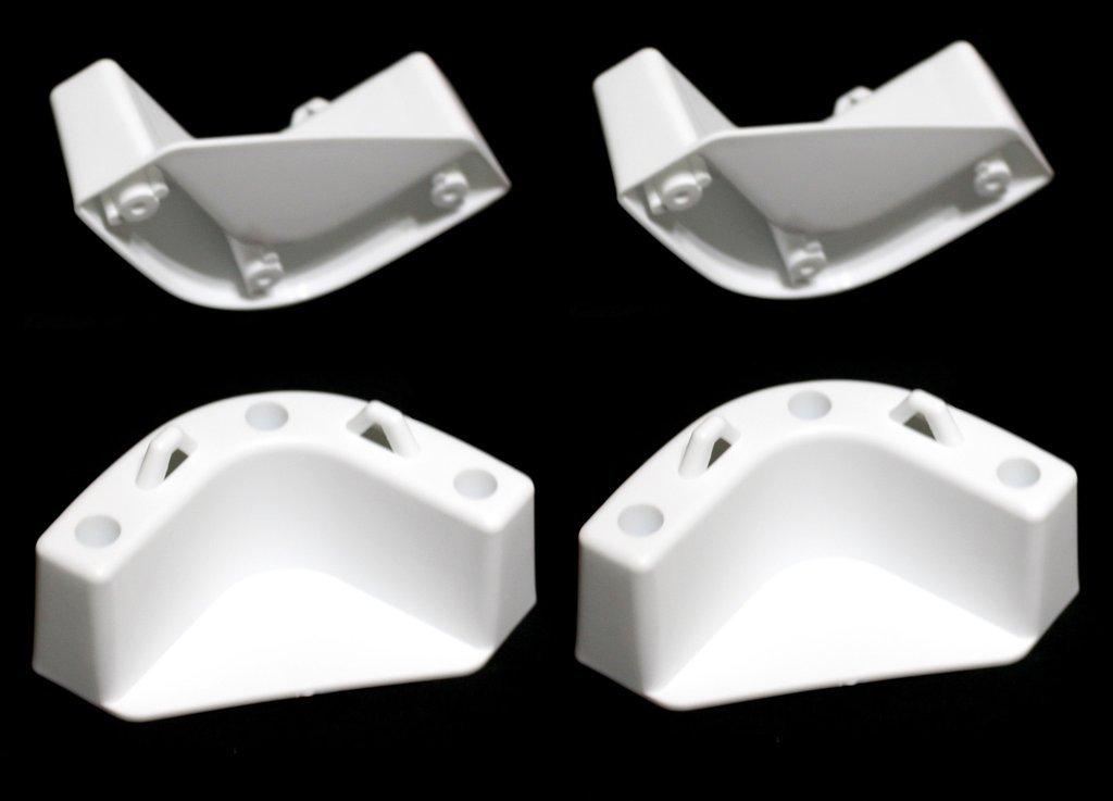 JSP Manufacturing Boat Marine Cooler Mounting Kit for Yeti Igloo Engle Coleman (Set of 4) Black or White (White)