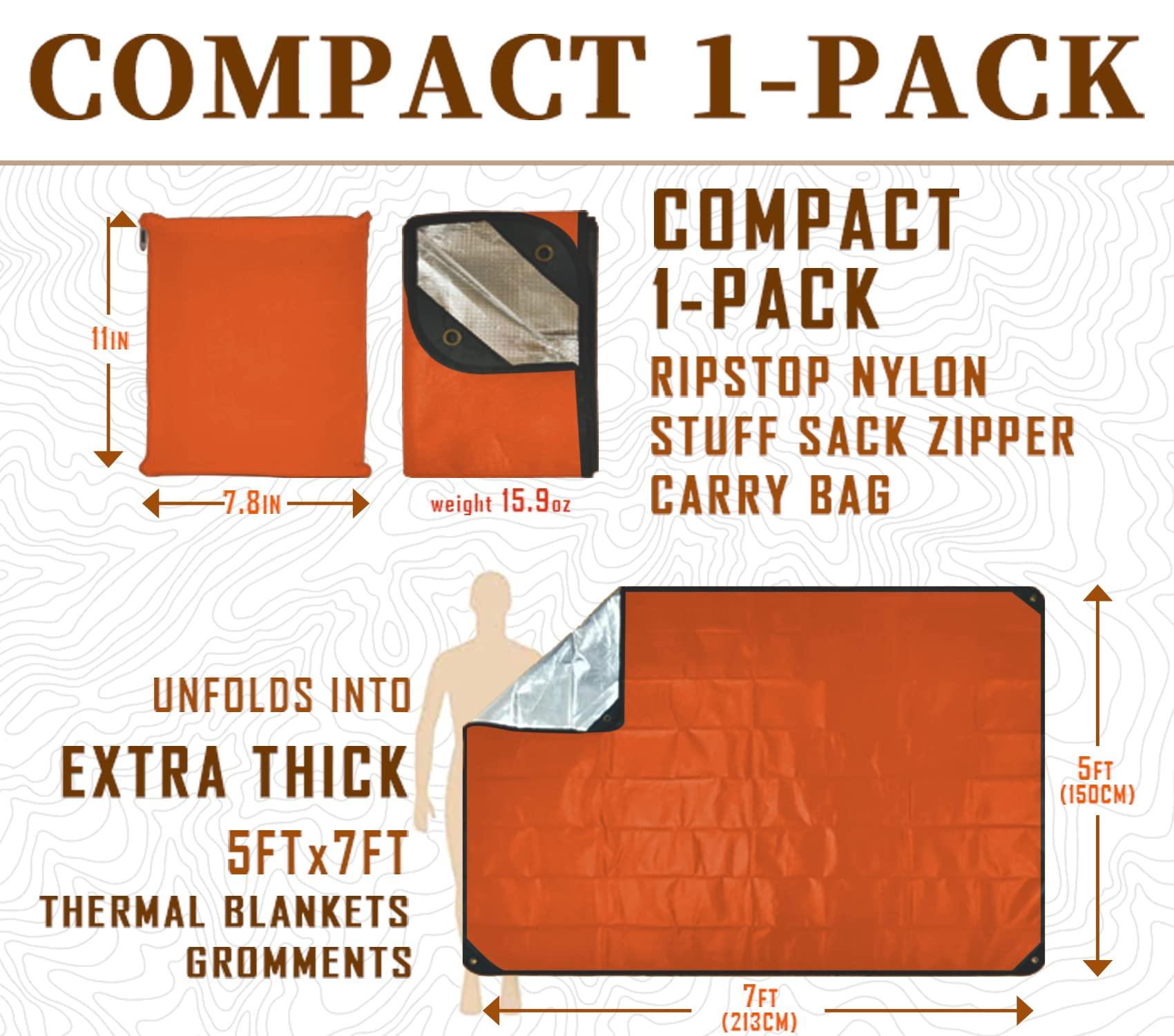 BESTHUNTINER BESTHUNTINER Heavy Duty Survival Blanket -Multifunctional Reflective Tarp Thermal Blanket - 60\" x 83\" Waterproof Sandproof for Camping Hiking Outdoors Multifunctional Emergency Blanket