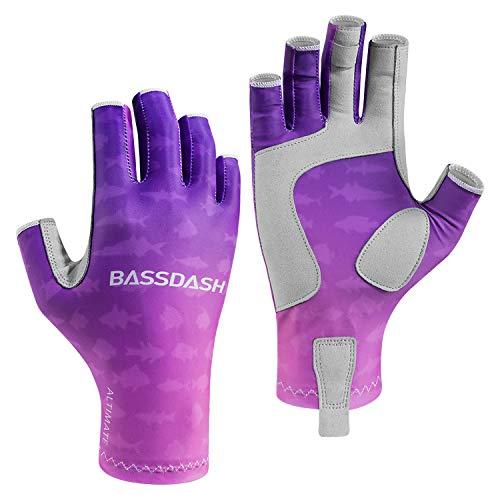 BASSDASH BASSDASH ALTIMATE UPF 50+ Womens Fishing Gloves UV Sun Protection Fingerless Gloves for Kayaking Paddling Hiking Cycling Driving Shooting Training